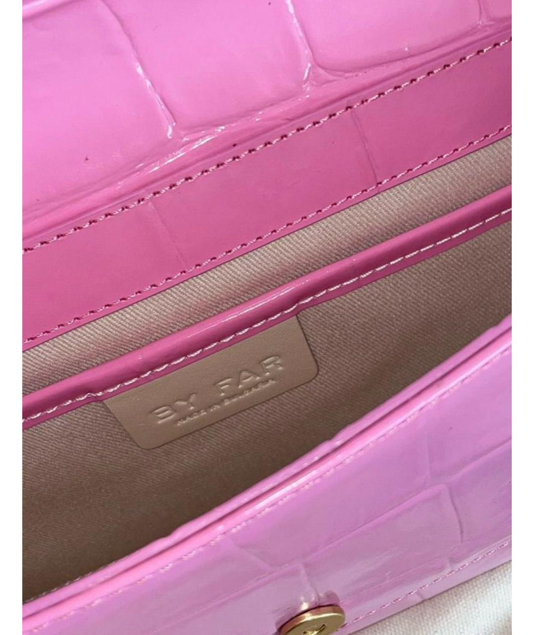 BY FAR Розовая кожаная сумка с короткими ручками, фото 4