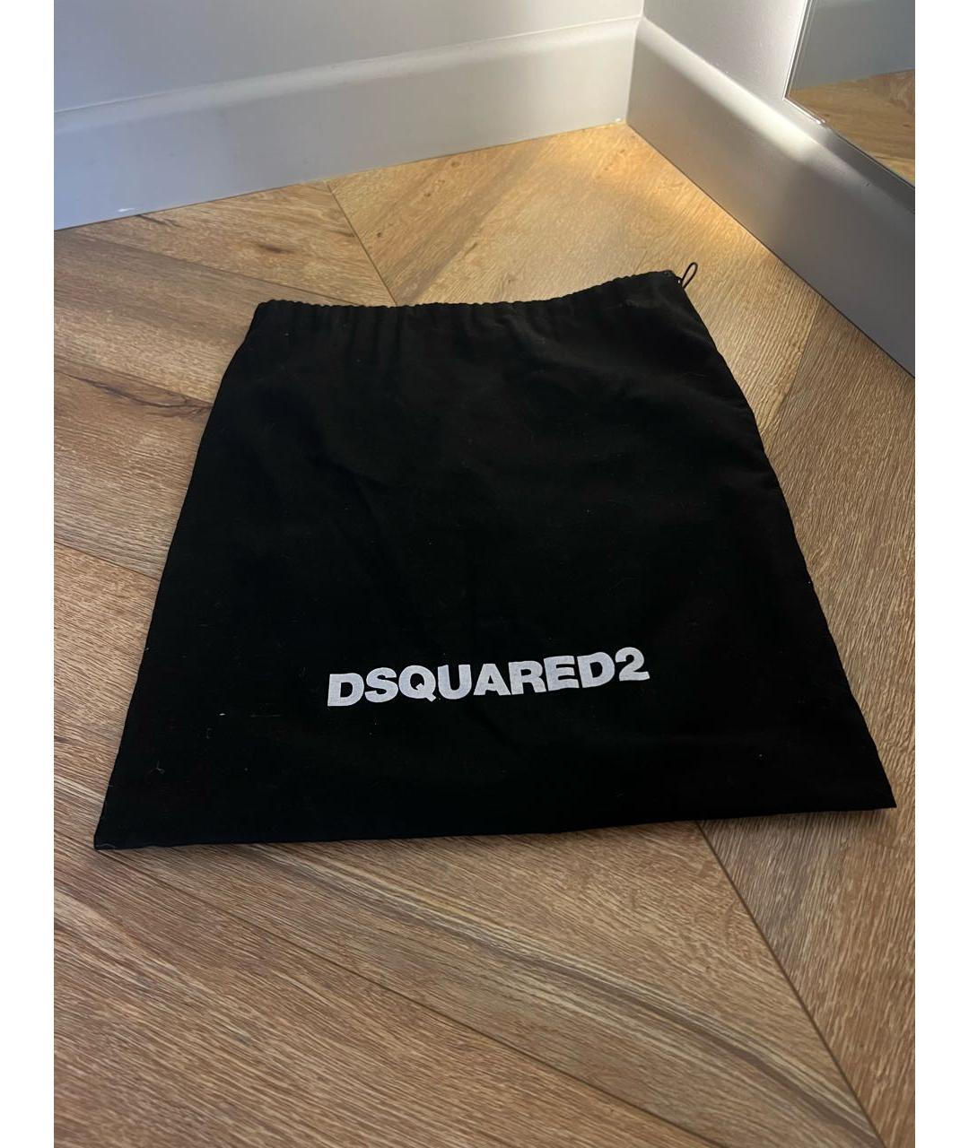 DSQUARED2 Бежевые кожаные низкие кроссовки / кеды, фото 6