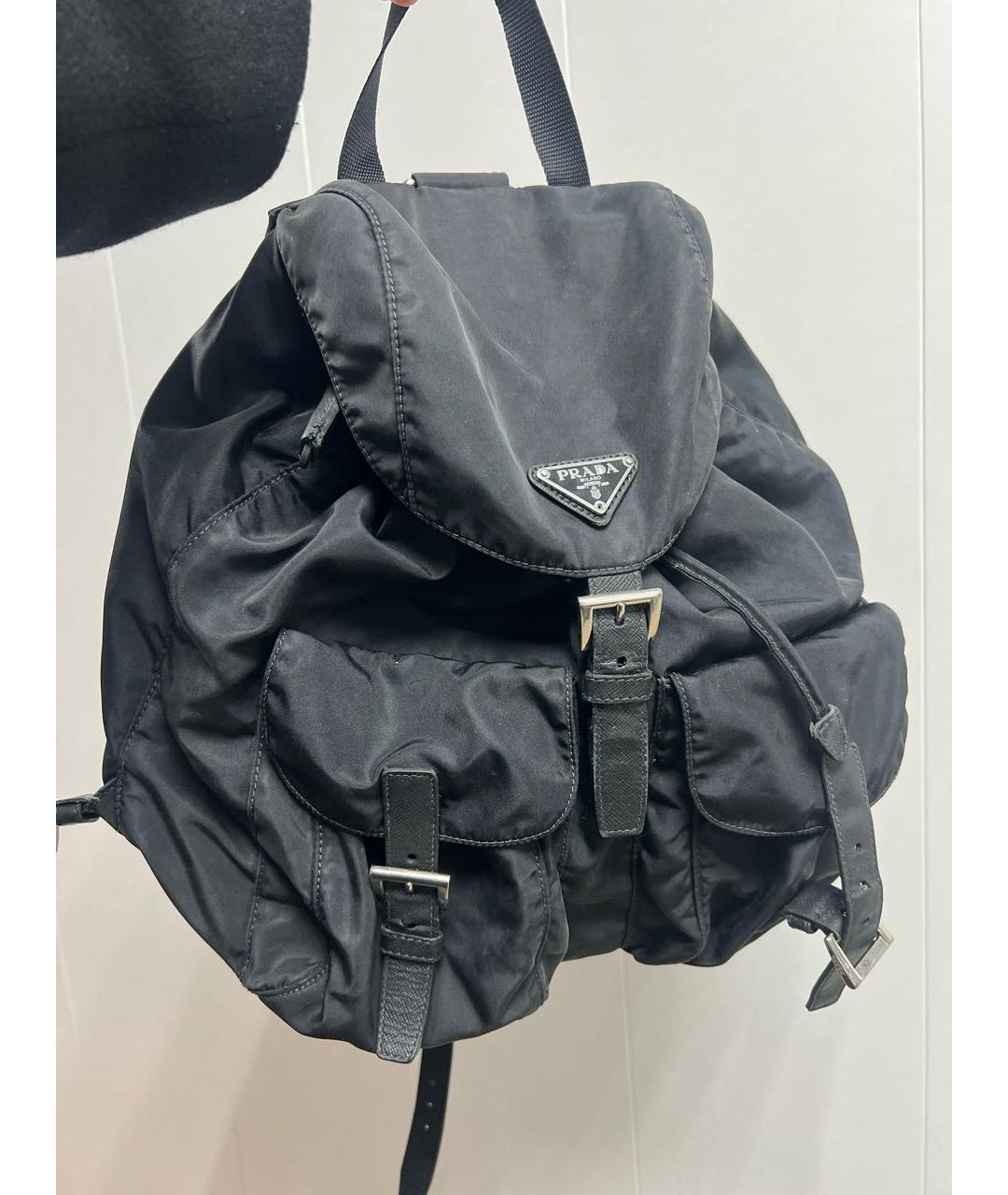 PRADA Черный тканевый рюкзак, фото 9