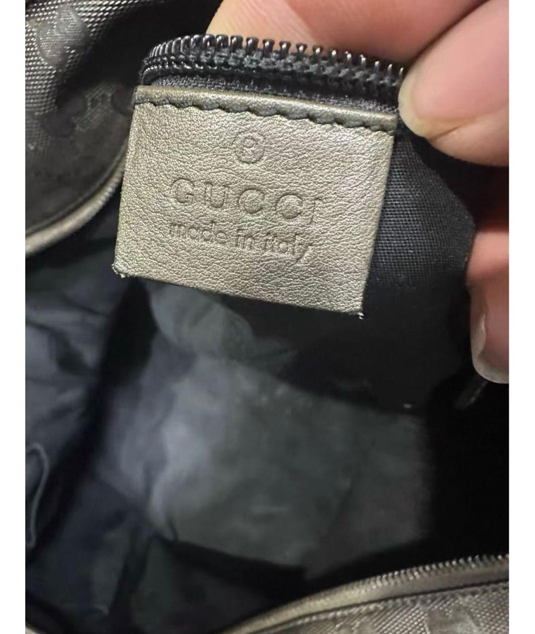 GUCCI Черная тканевая сумка тоут, фото 5