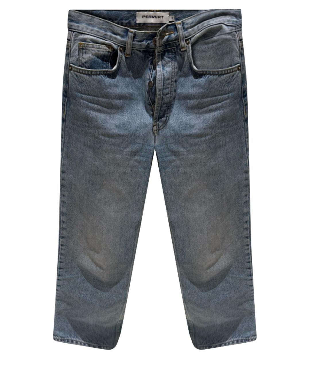 PERVERT Голубые хлопковые прямые джинсы, фото 1