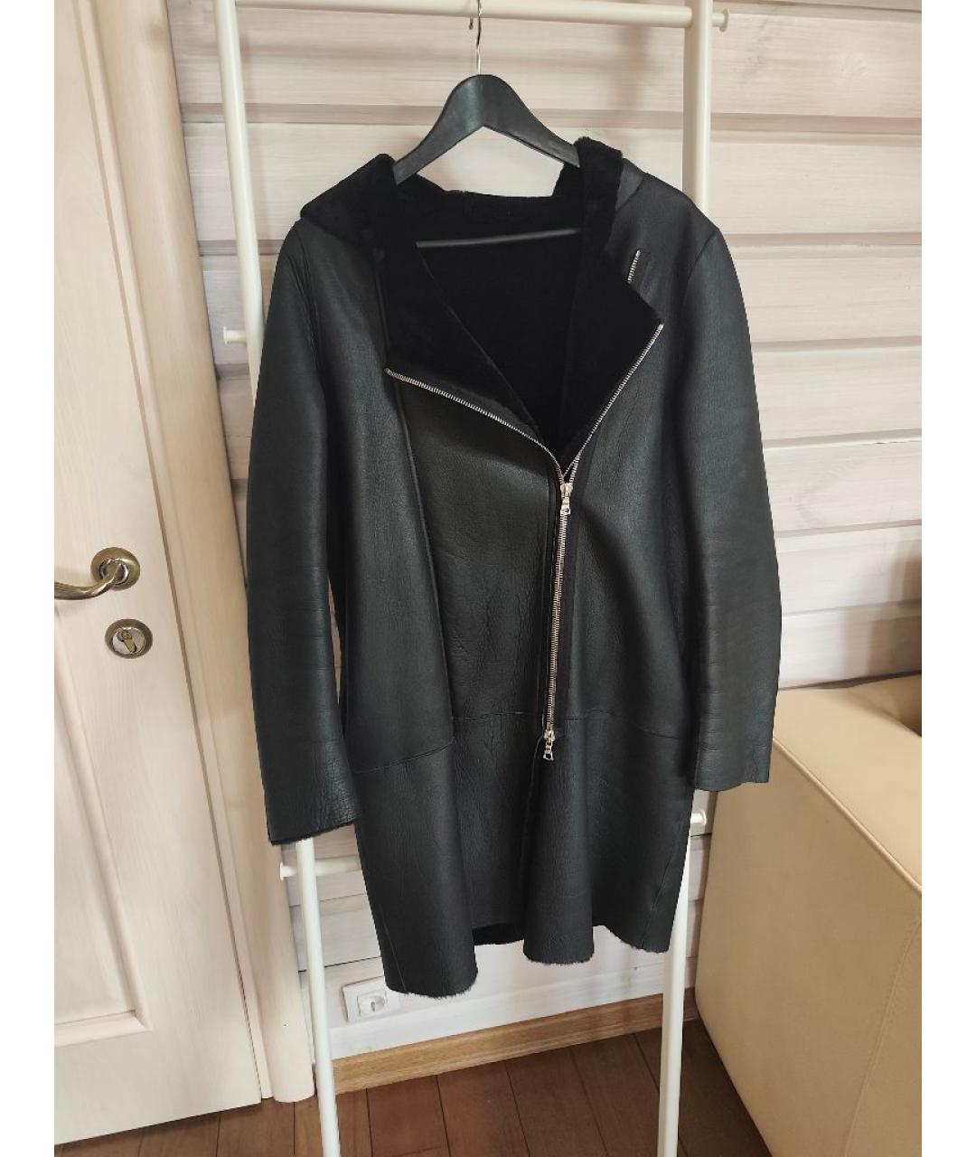 SANDRO Черная кожаная дубленка, фото 3