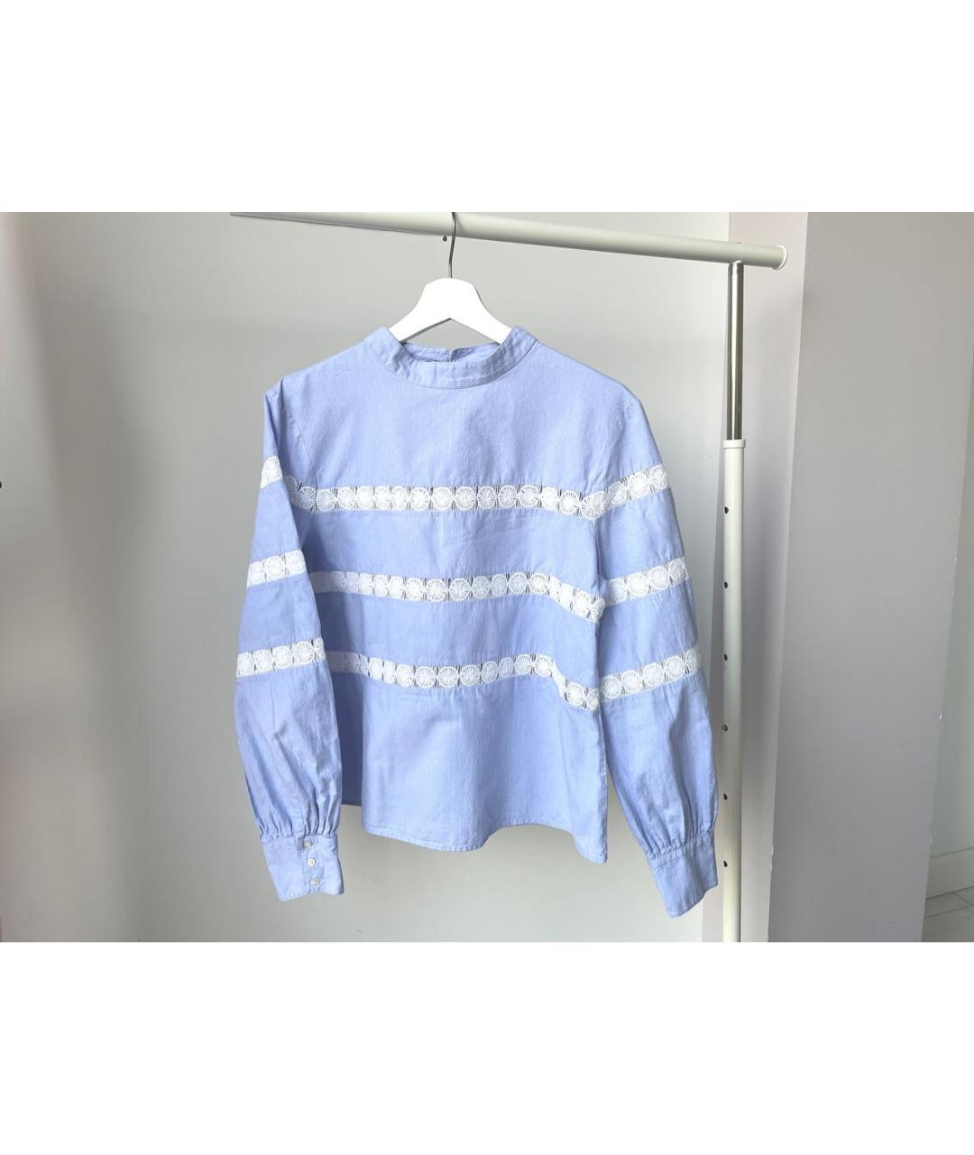 Tara Jarmon Голубая хлопковая рубашка, фото 9