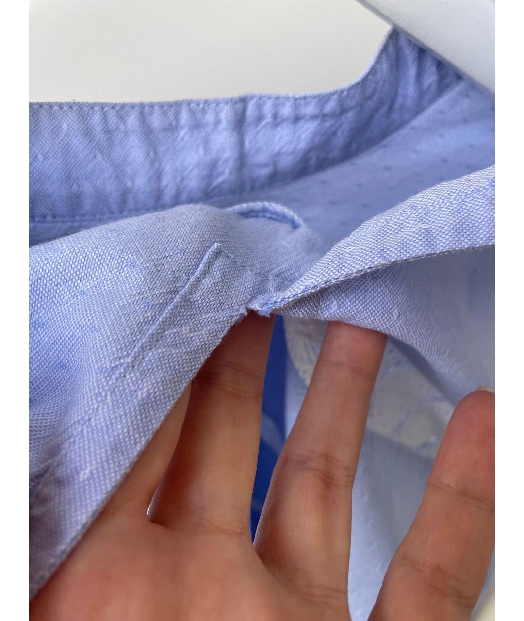 Tara Jarmon Голубая хлопковая рубашка, фото 6