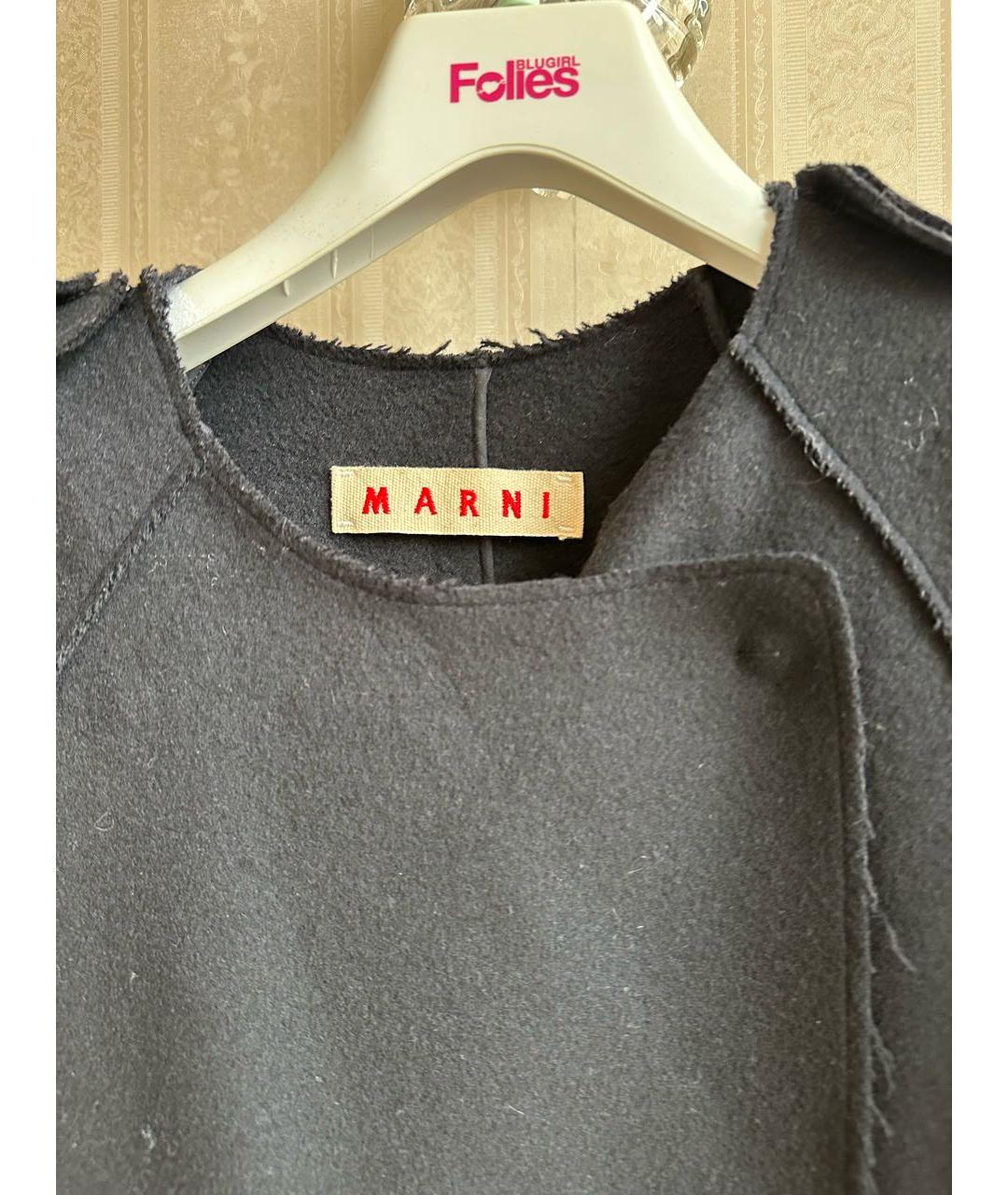 MARNI Черное шерстяное пальто, фото 2