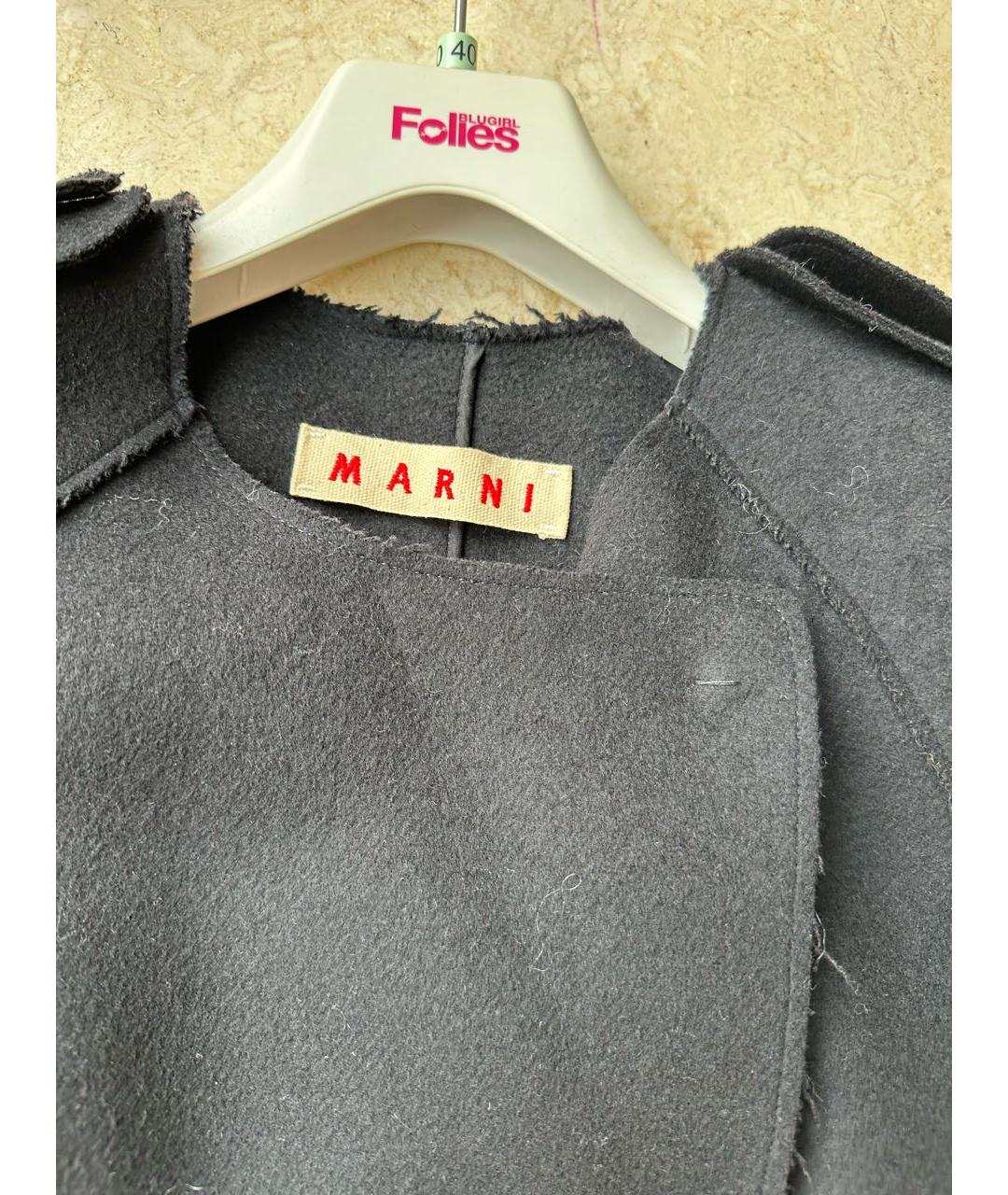 MARNI Черное шерстяное пальто, фото 3
