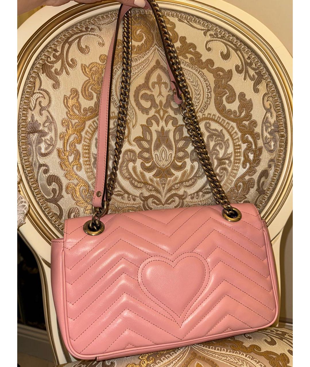 GUCCI Розовая кожаная сумка через плечо, фото 2