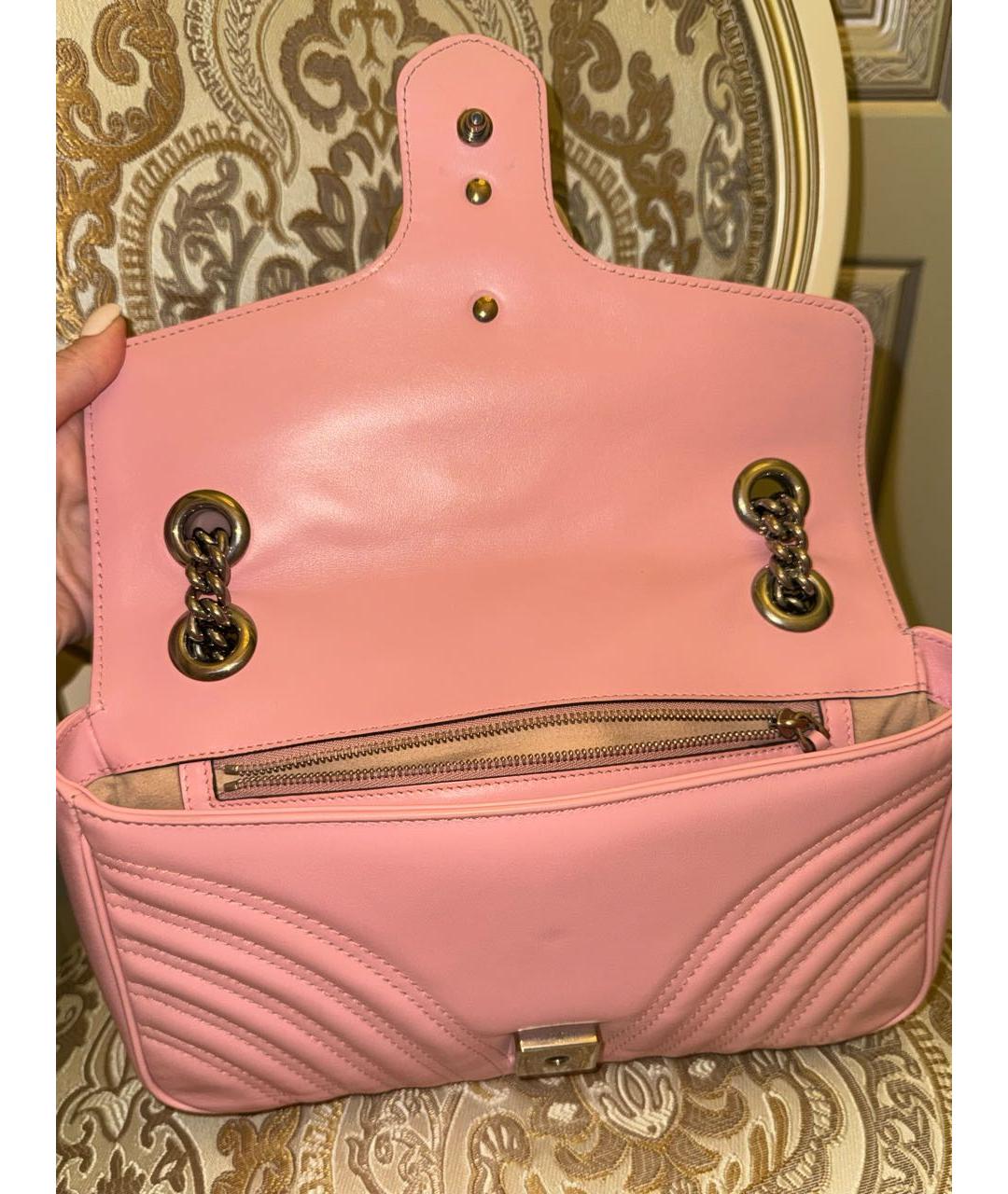 GUCCI Розовая кожаная сумка через плечо, фото 4