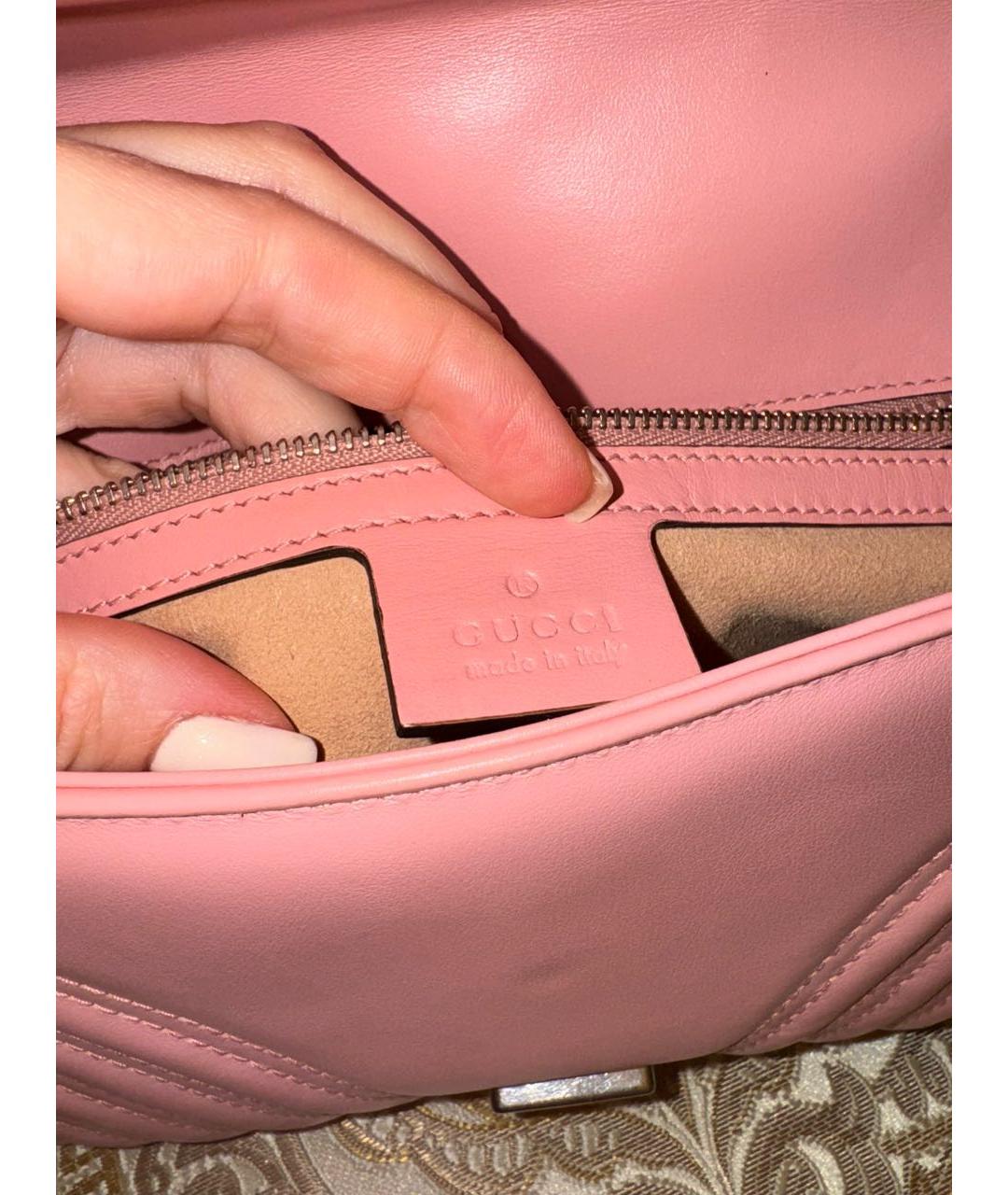 GUCCI Розовая кожаная сумка через плечо, фото 3