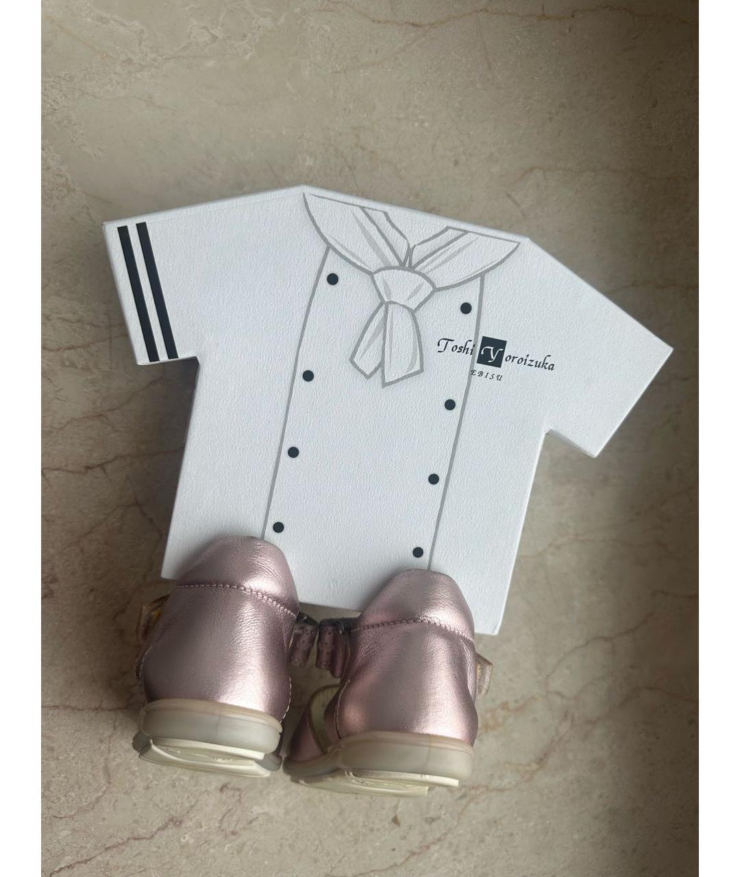 ARMANI JUNIOR Розовые кожаные сандалии и шлепанцы, фото 7