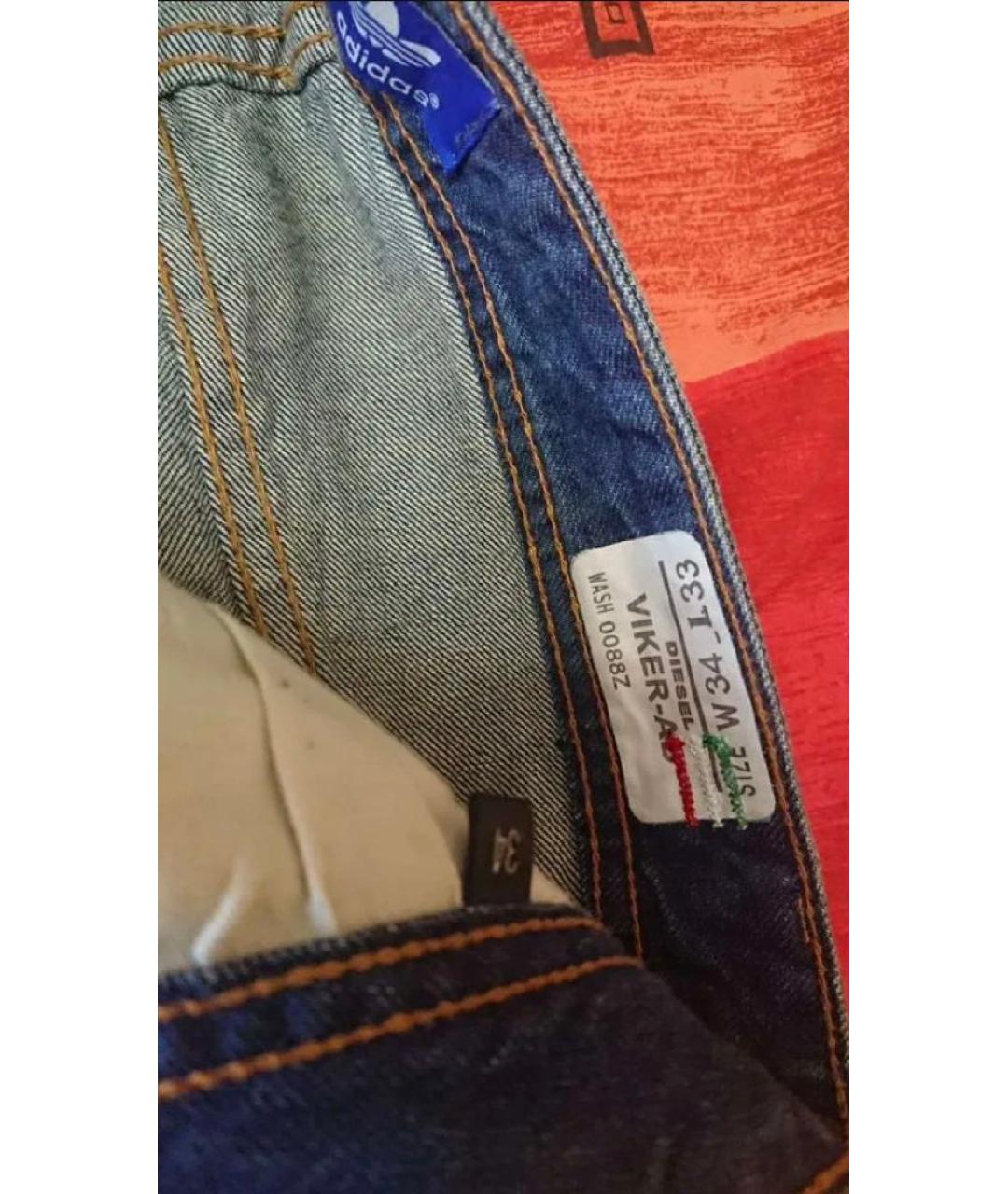 DIESEL Синие хлопковые прямые джинсы, фото 6