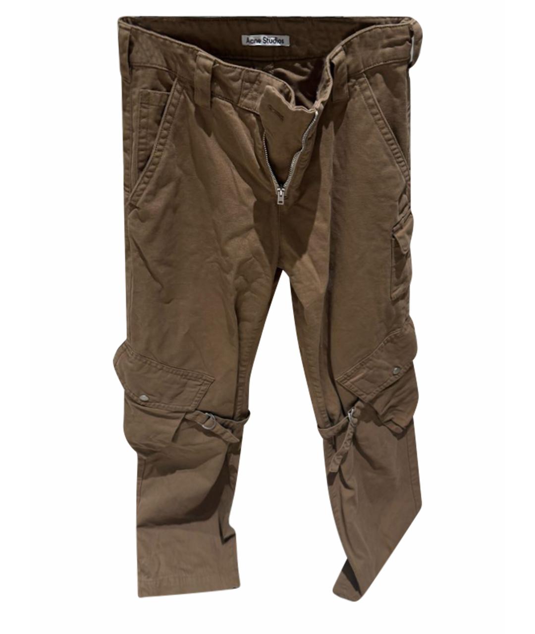 ACNE STUDIOS Коричневые хлопковые джинсы клеш, фото 1