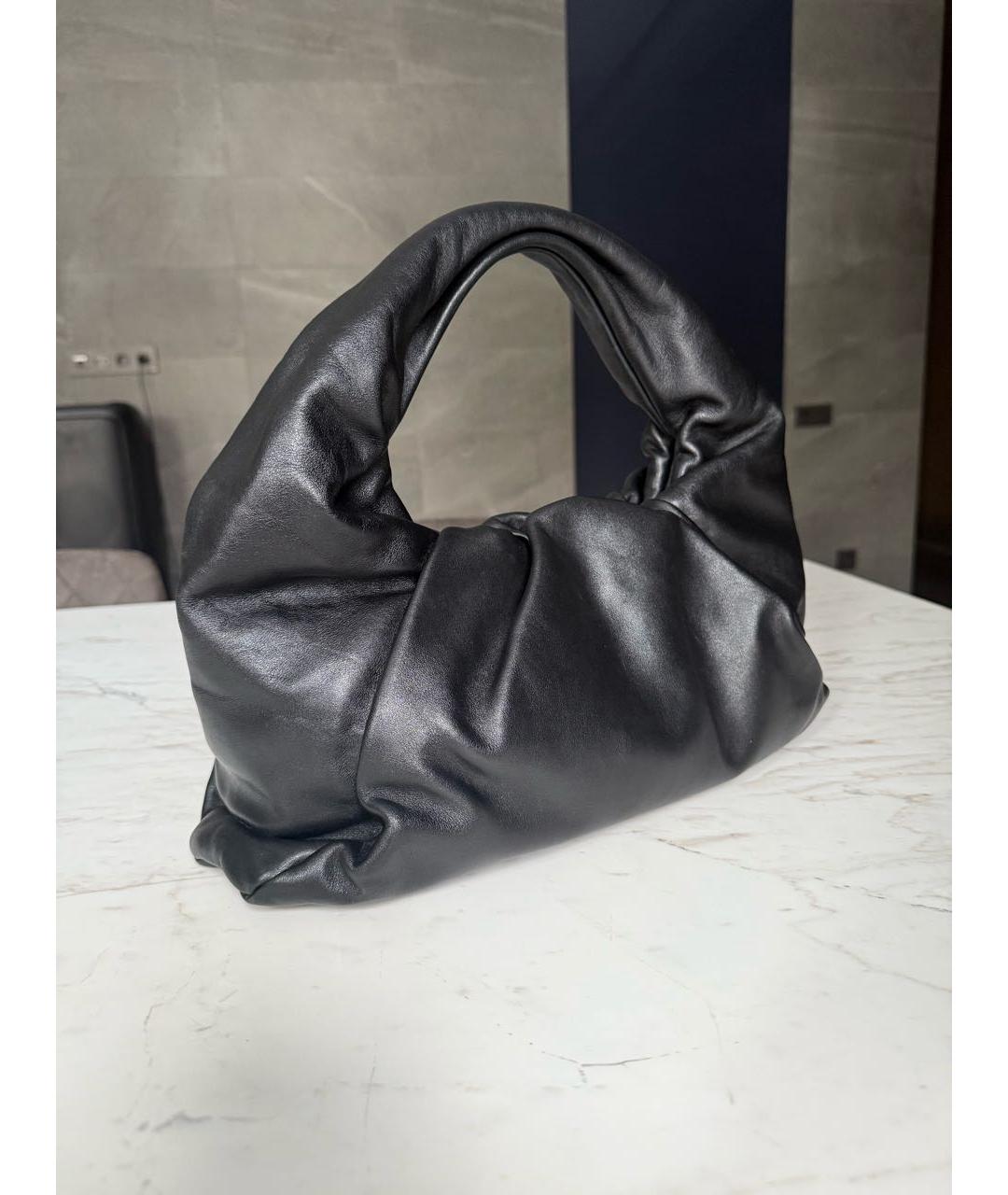 BOTTEGA VENETA Черная кожаная сумка с короткими ручками, фото 3