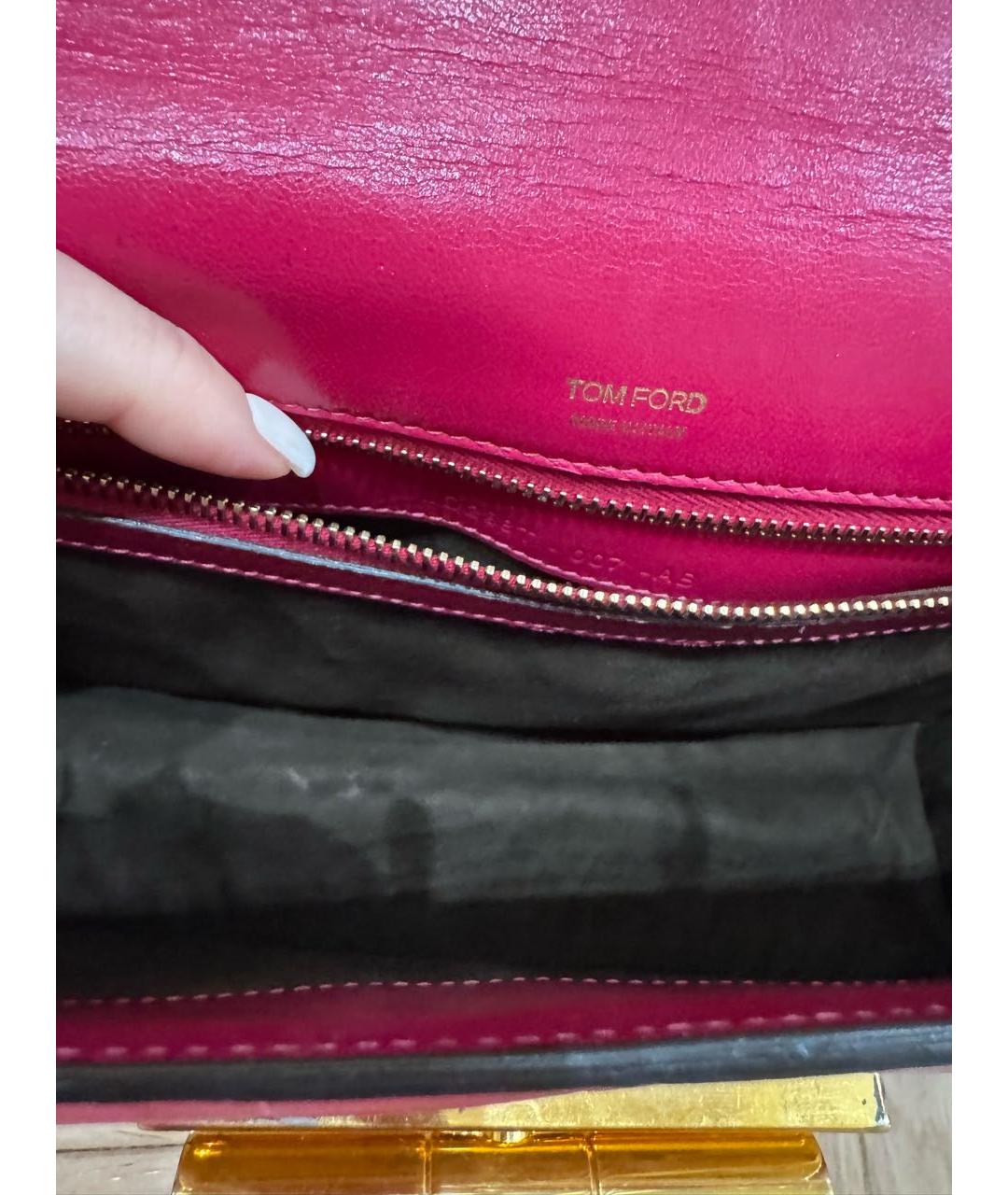 TOM FORD Розовая сумка с короткими ручками из экзотической кожи, фото 3
