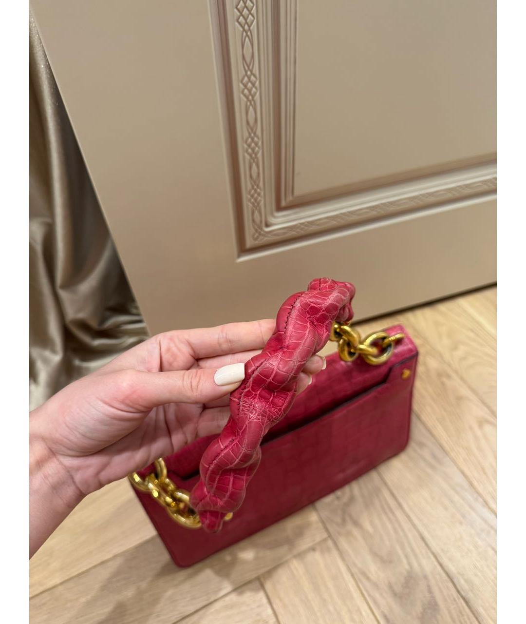 TOM FORD Розовая сумка с короткими ручками из экзотической кожи, фото 5