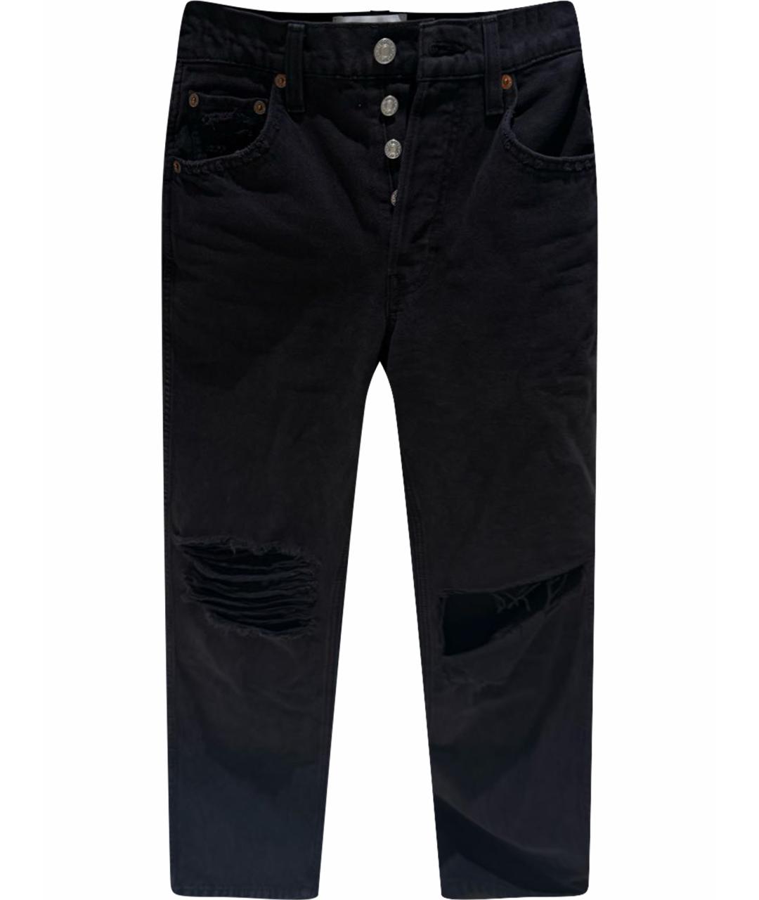 RE/DONE Черные хлопковые прямые джинсы, фото 1