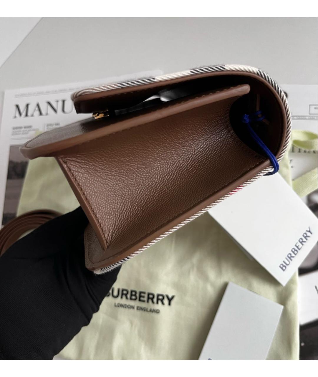 BURBERRY Коричневая кожаная сумка через плечо, фото 4