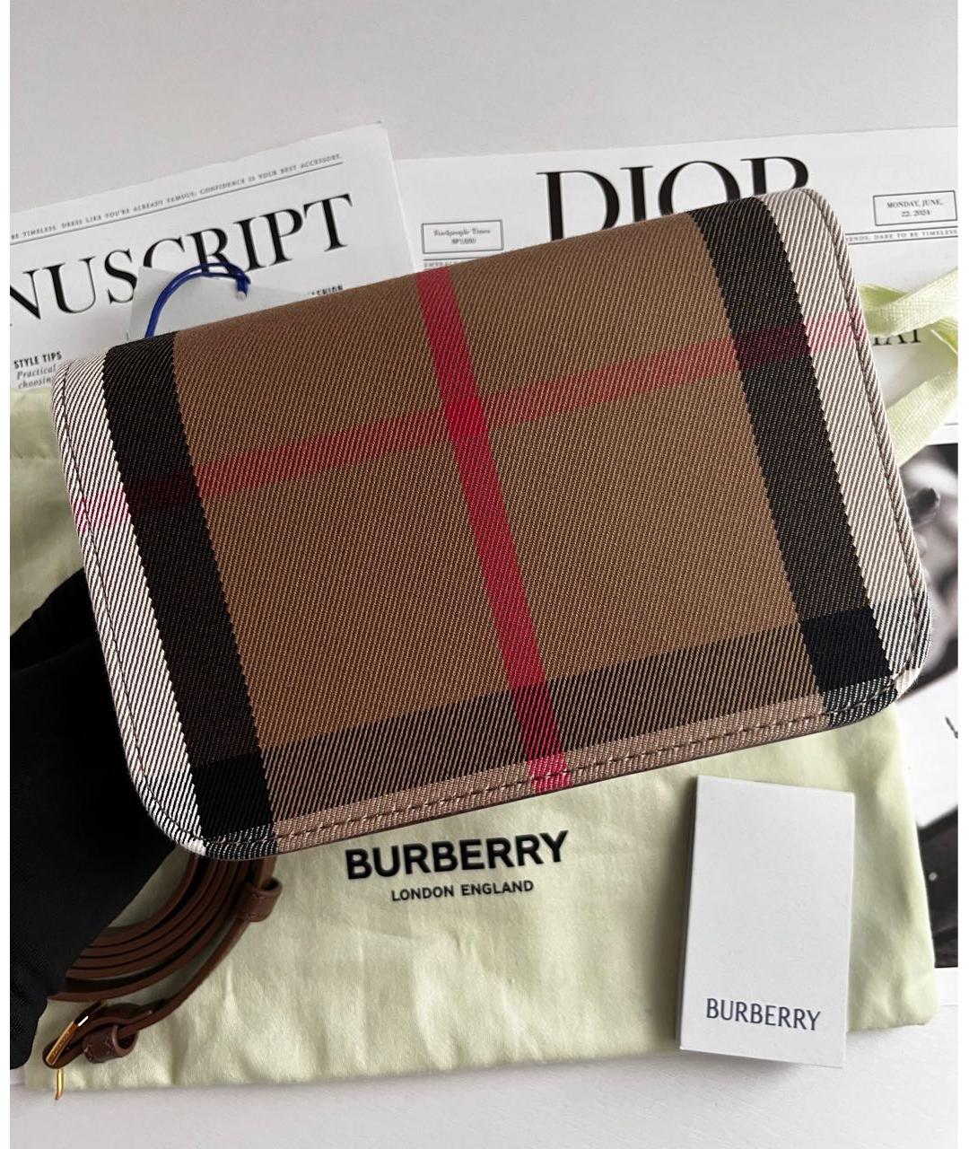 BURBERRY Коричневая кожаная сумка через плечо, фото 2