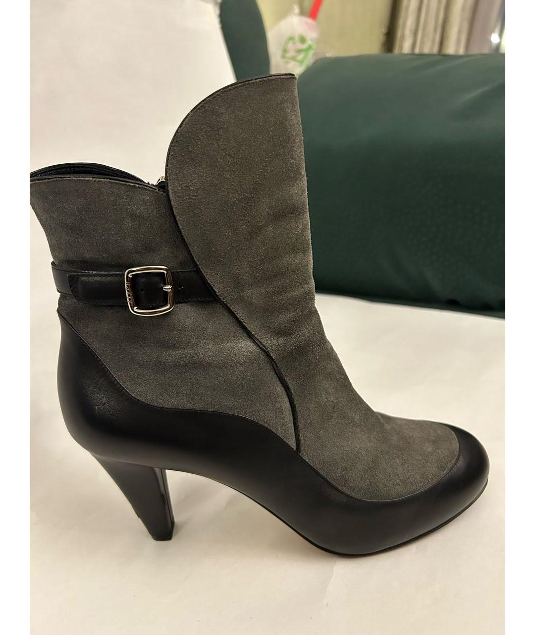 BALLY Серые кожаные ботильоны, фото 9