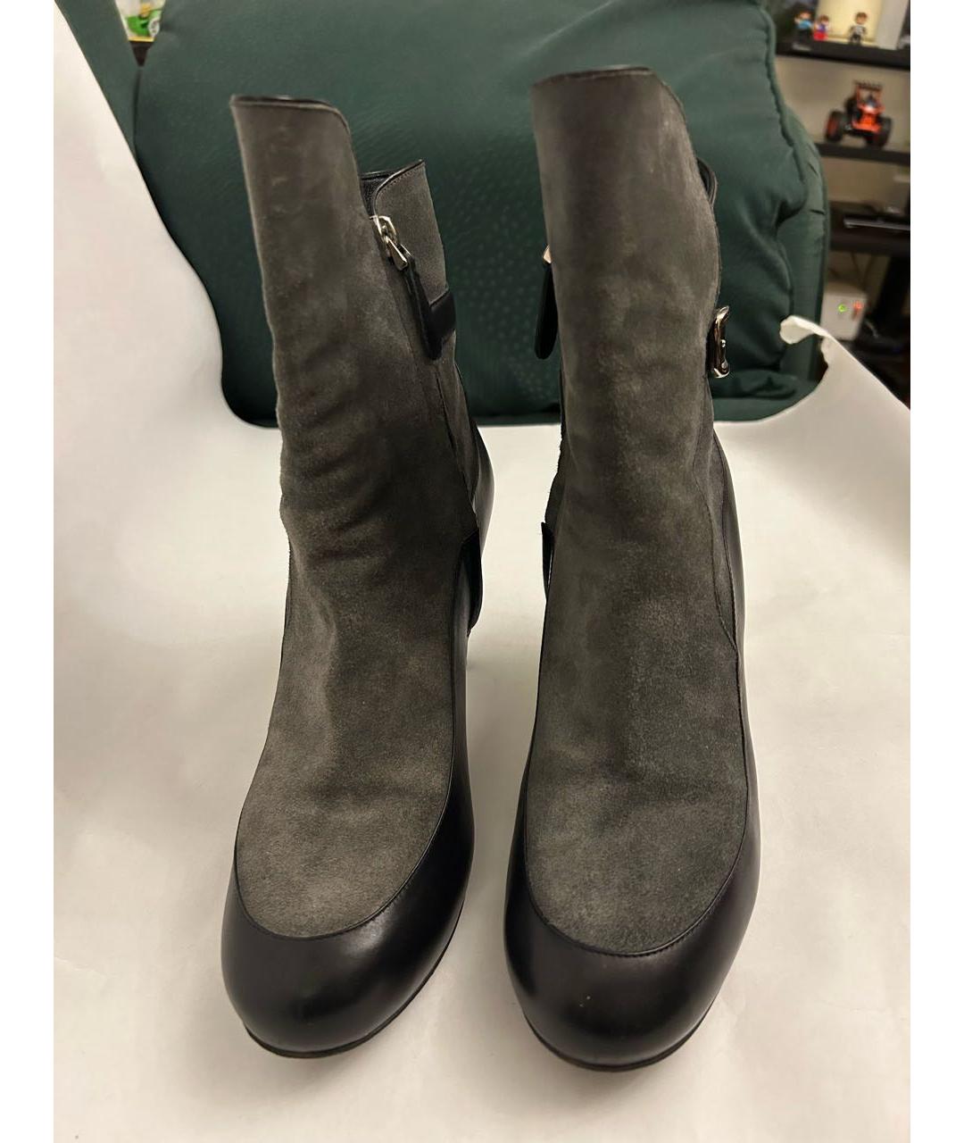 BALLY Серые кожаные ботильоны, фото 2