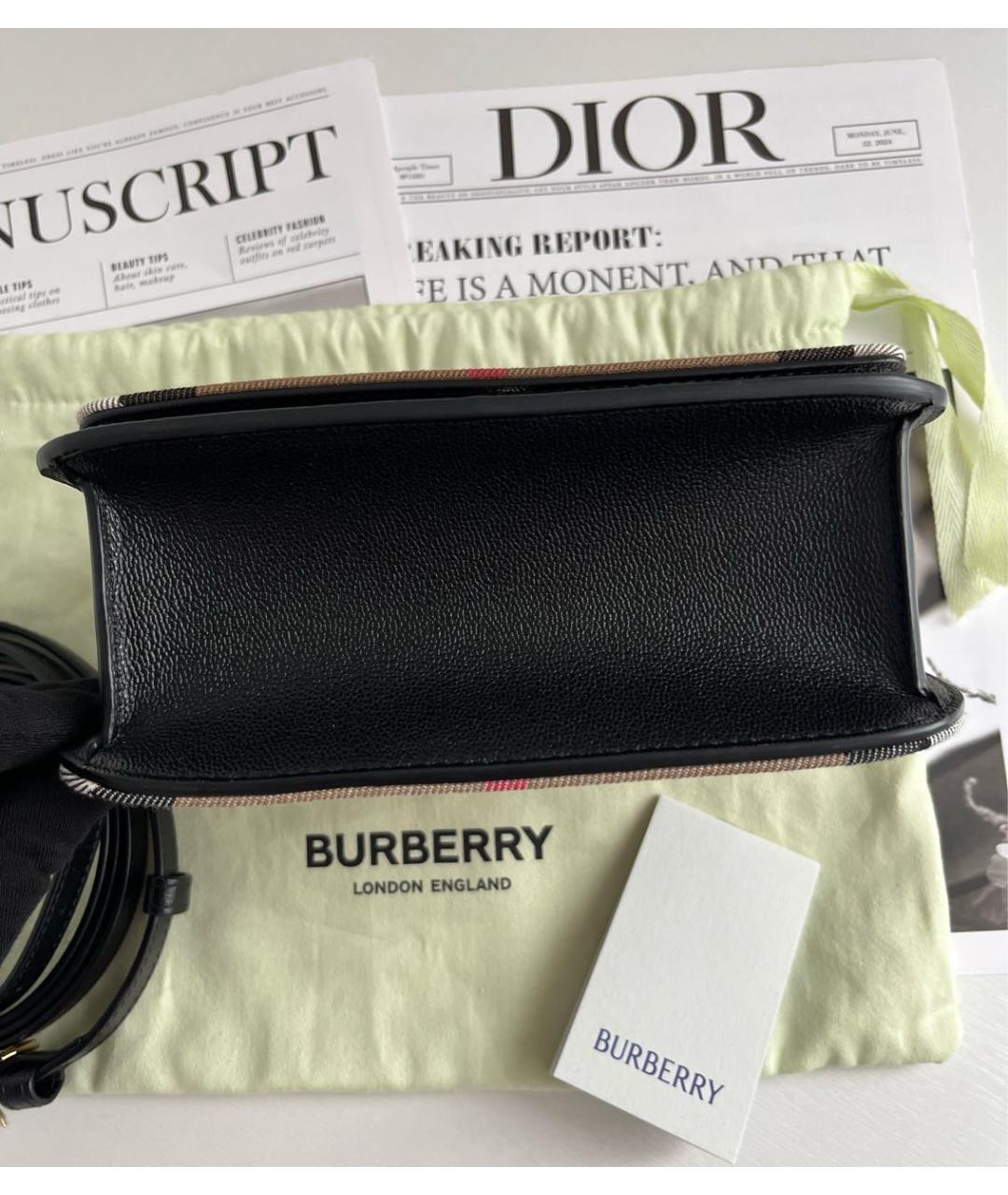 BURBERRY Черная кожаная сумка через плечо, фото 5