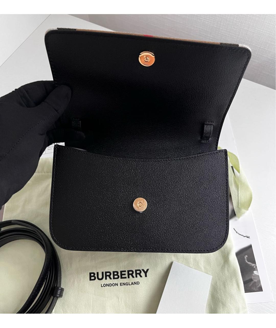 BURBERRY Черная кожаная сумка через плечо, фото 4