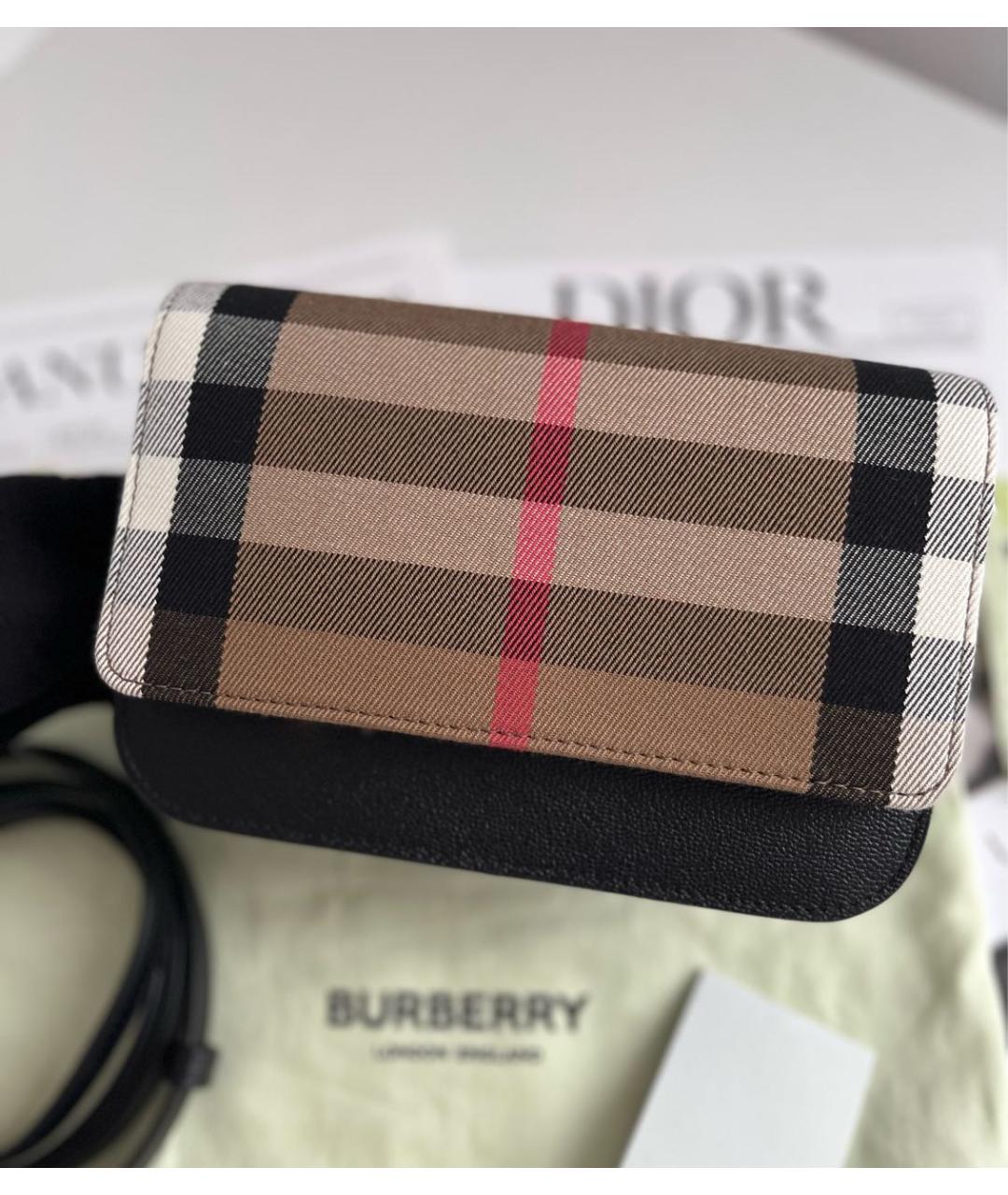 BURBERRY Черная кожаная сумка через плечо, фото 2