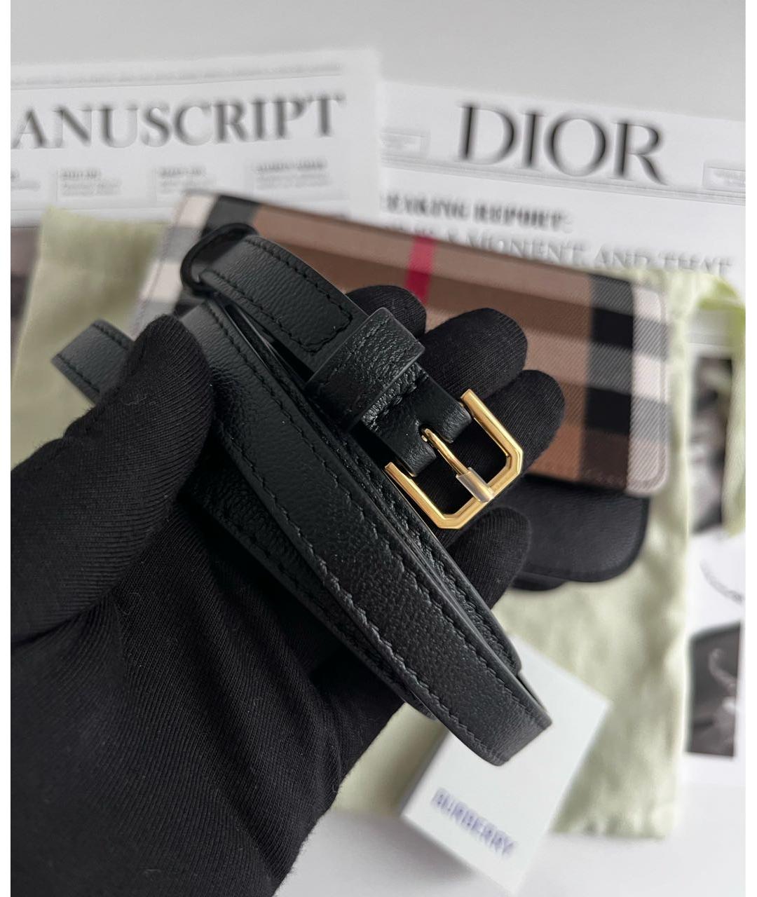 BURBERRY Черная кожаная сумка через плечо, фото 7