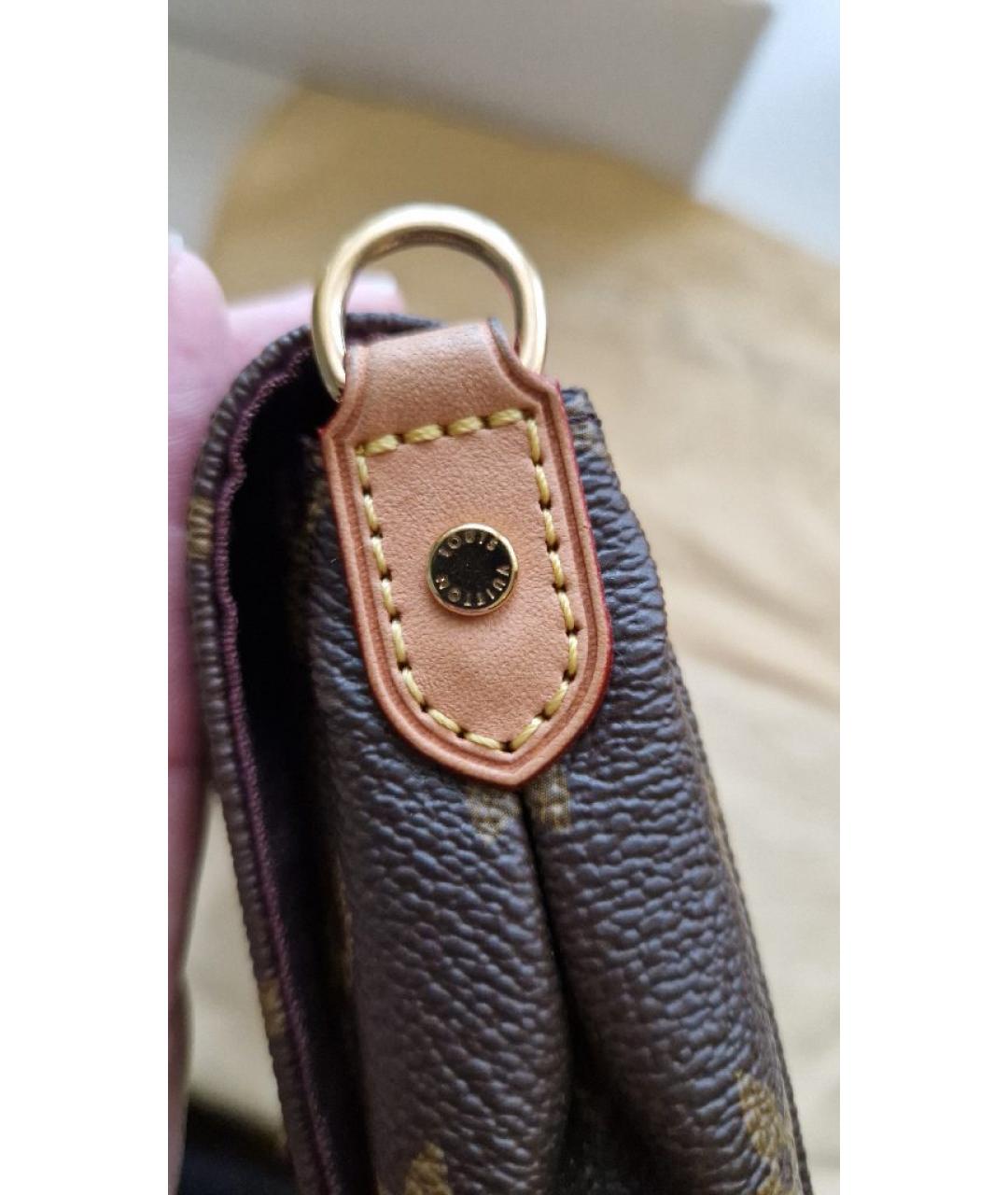 LOUIS VUITTON Коричневая кожаная сумка через плечо, фото 4