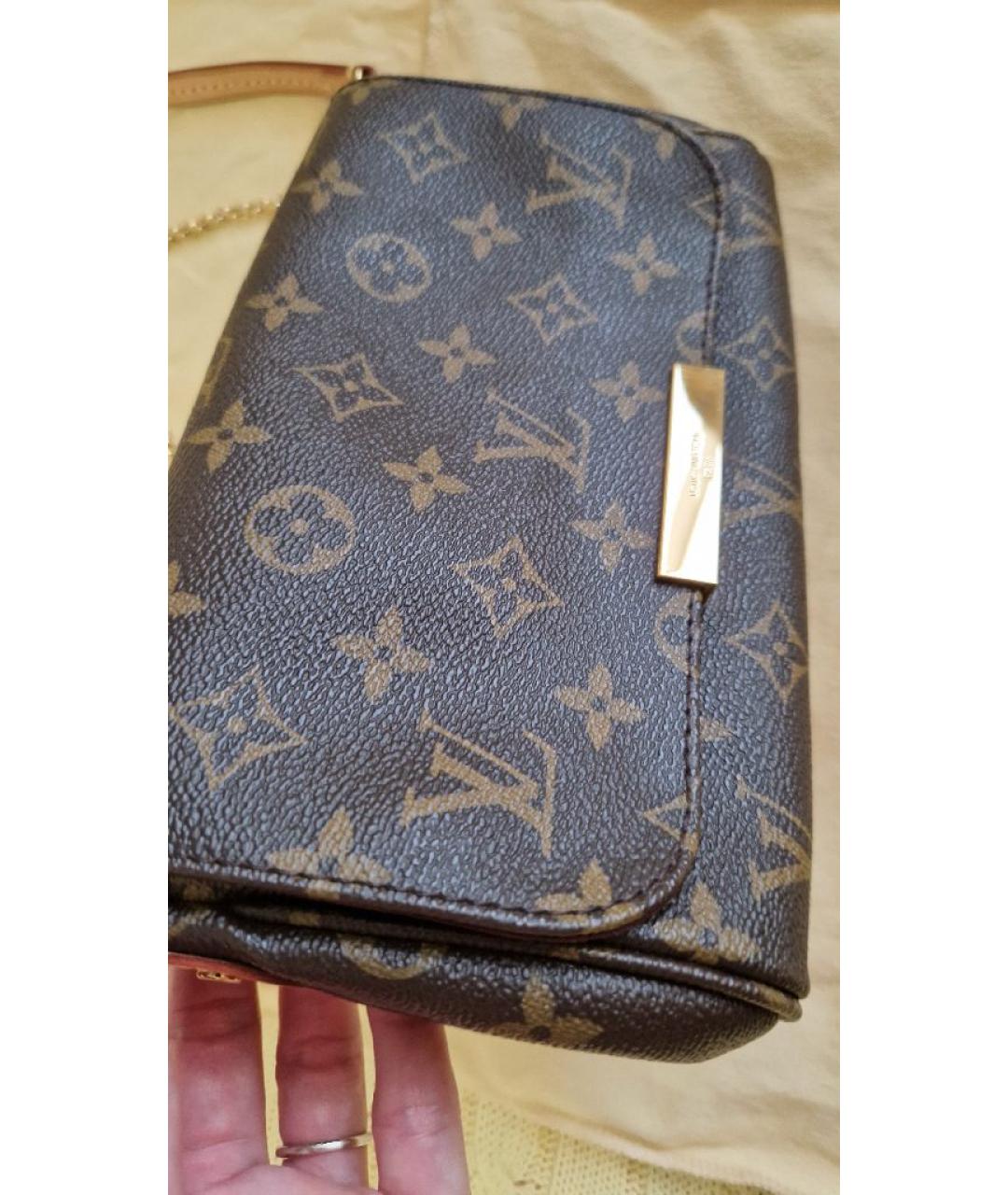 LOUIS VUITTON Коричневая кожаная сумка через плечо, фото 7