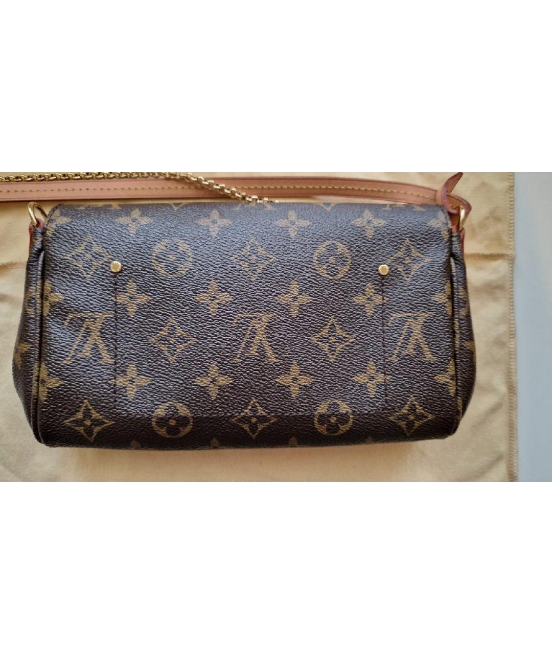 LOUIS VUITTON Коричневая кожаная сумка через плечо, фото 3
