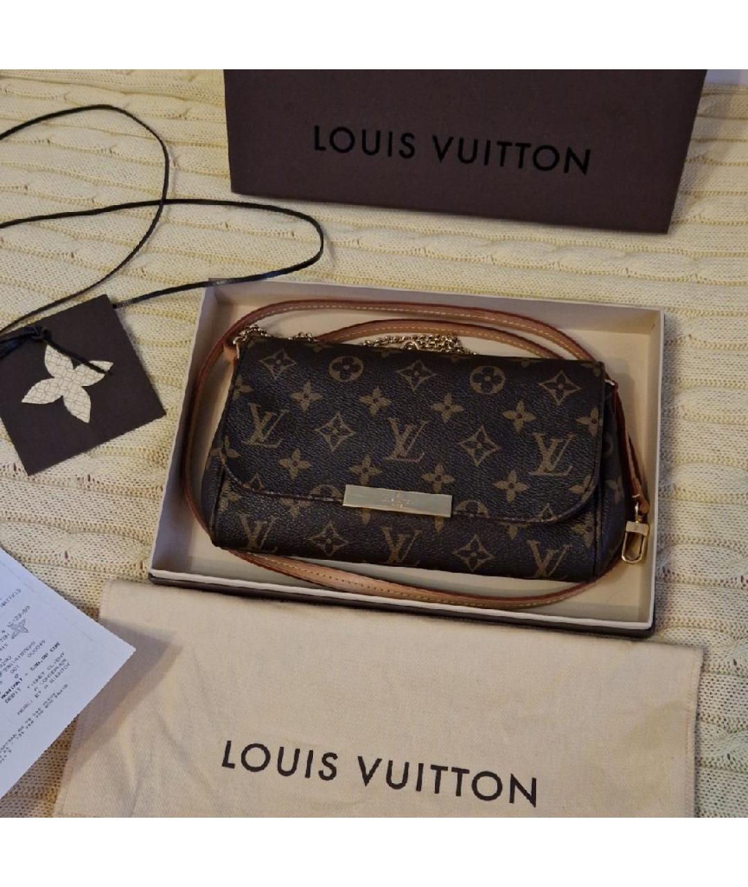 LOUIS VUITTON Коричневая кожаная сумка через плечо, фото 2