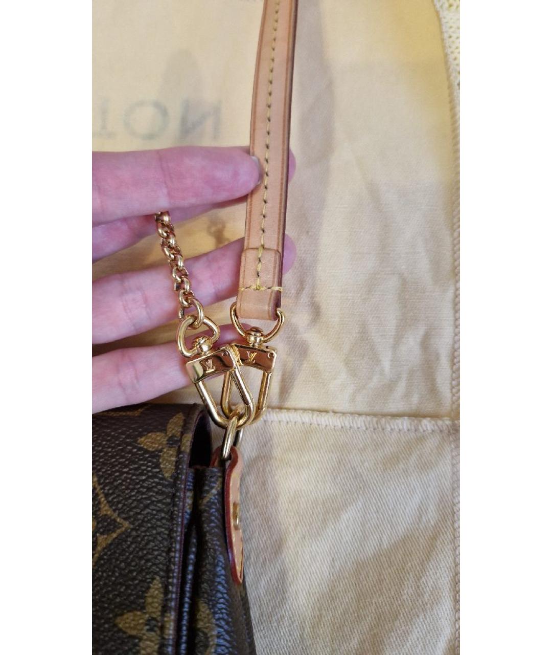 LOUIS VUITTON Коричневая кожаная сумка через плечо, фото 8