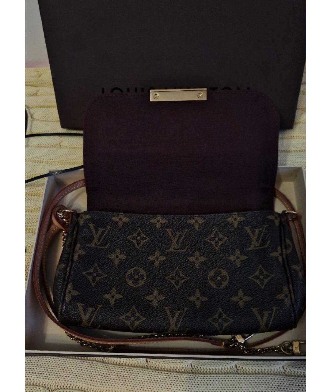 LOUIS VUITTON Коричневая кожаная сумка через плечо, фото 6