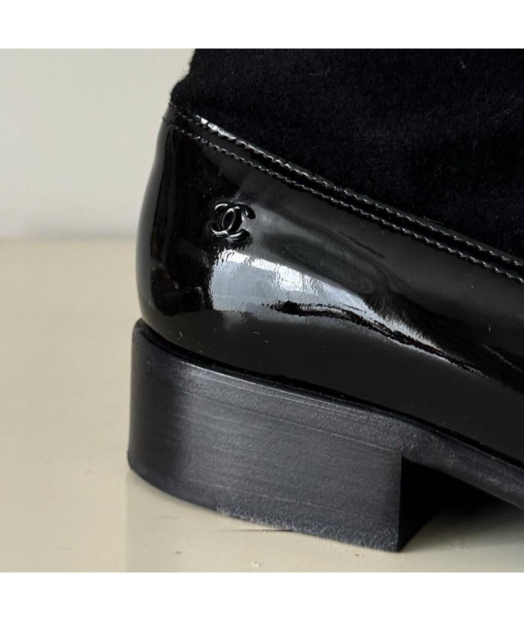 CHANEL Черные текстильные сапоги, фото 4