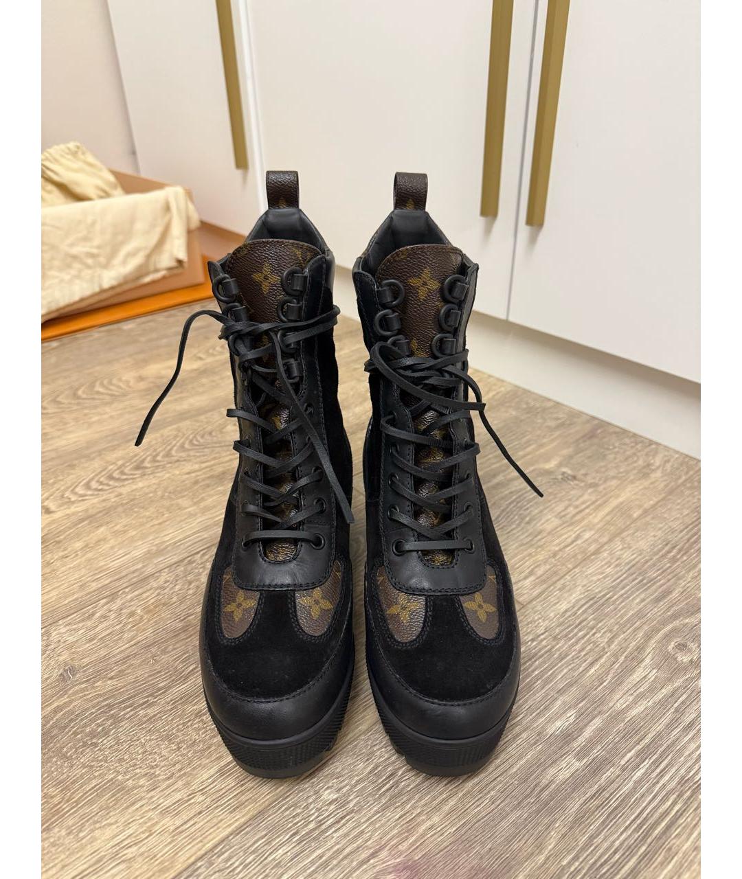 LOUIS VUITTON Коричневые кожаные полусапоги, фото 2