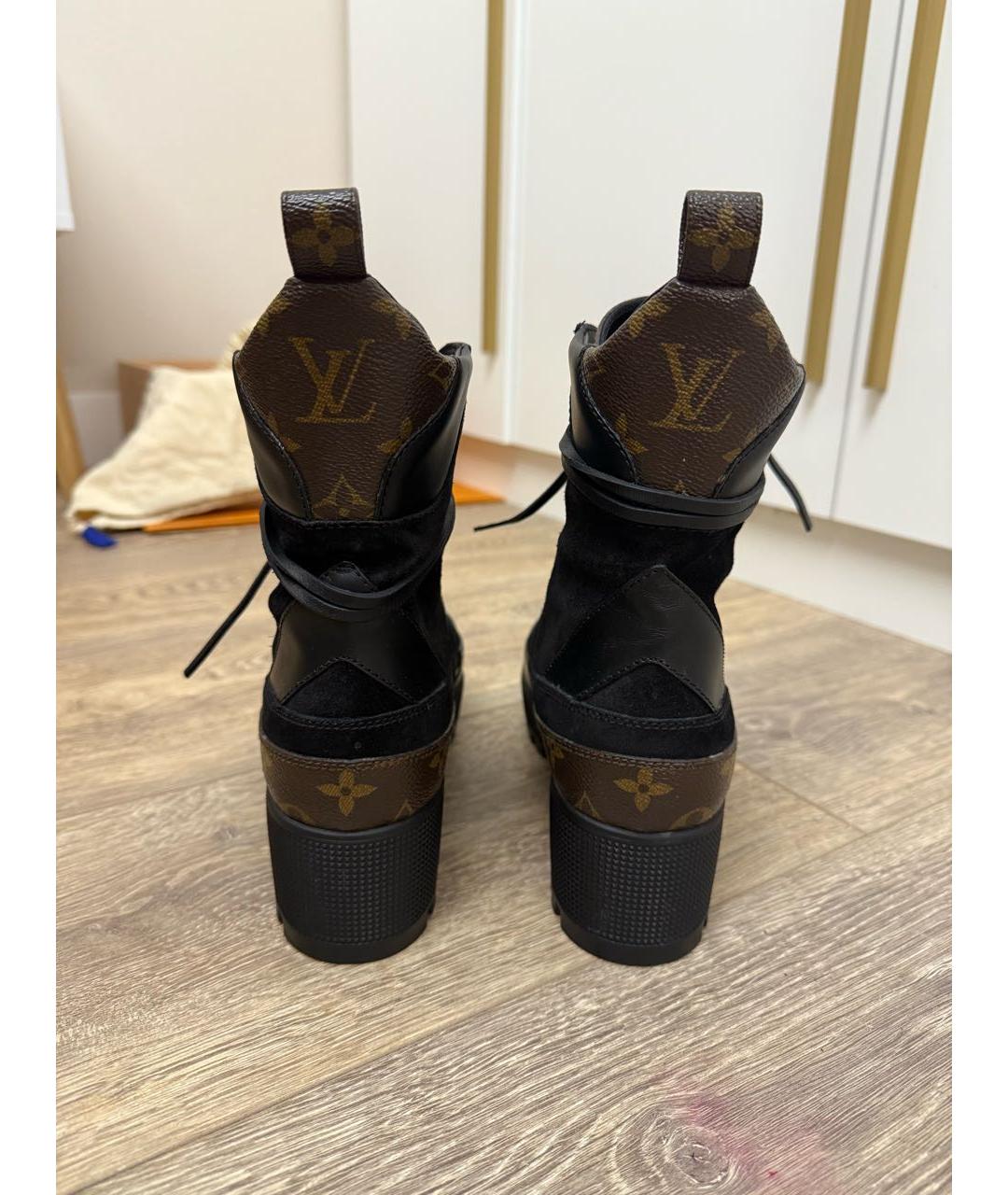 LOUIS VUITTON Коричневые кожаные полусапоги, фото 4