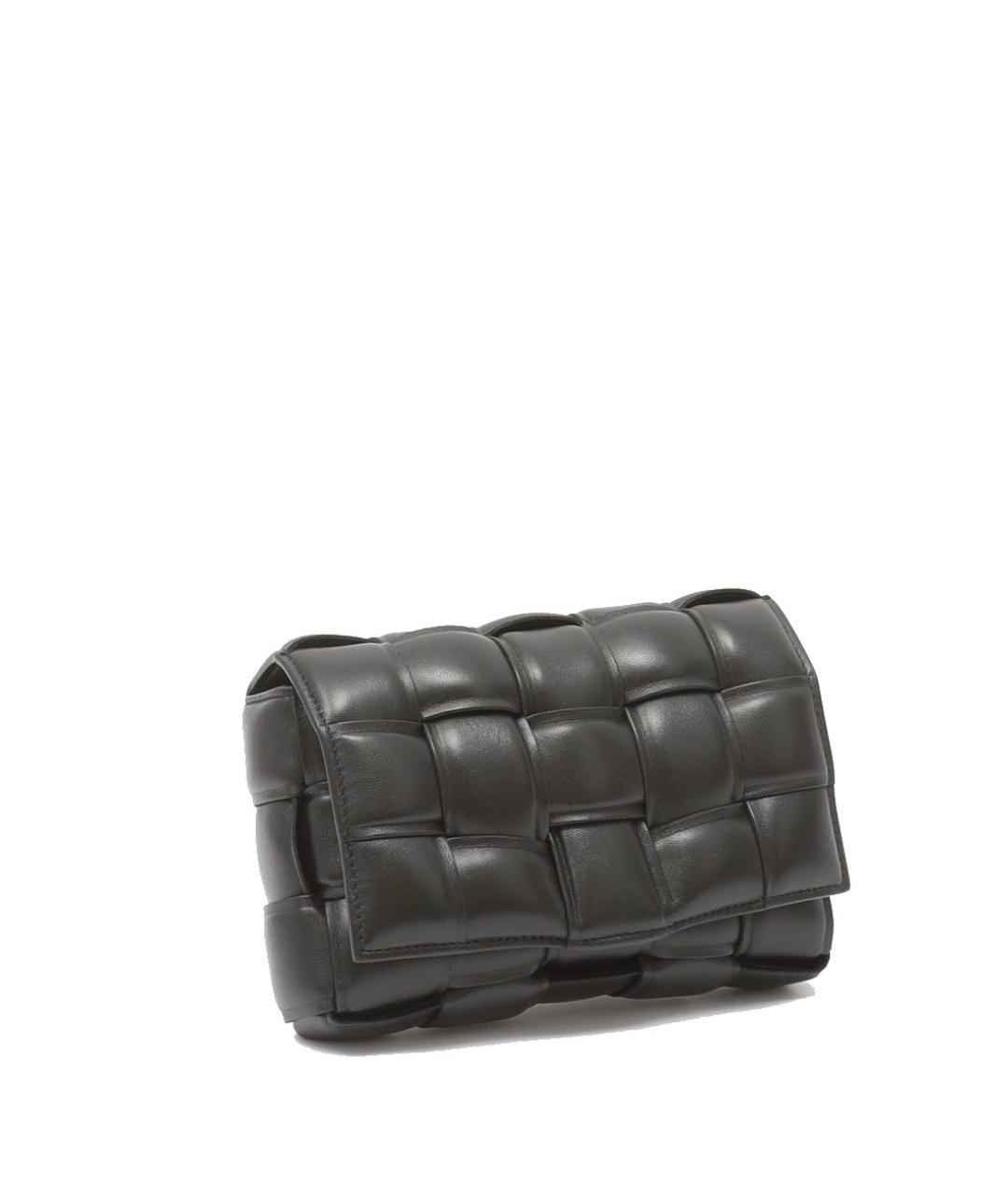 BOTTEGA VENETA Черная кожаная сумка через плечо, фото 3