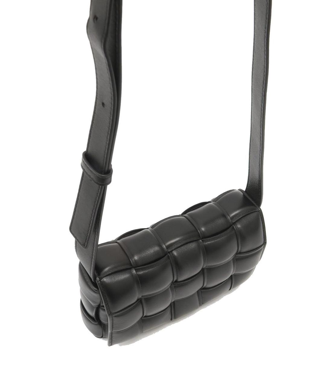 BOTTEGA VENETA Черная кожаная сумка через плечо, фото 4