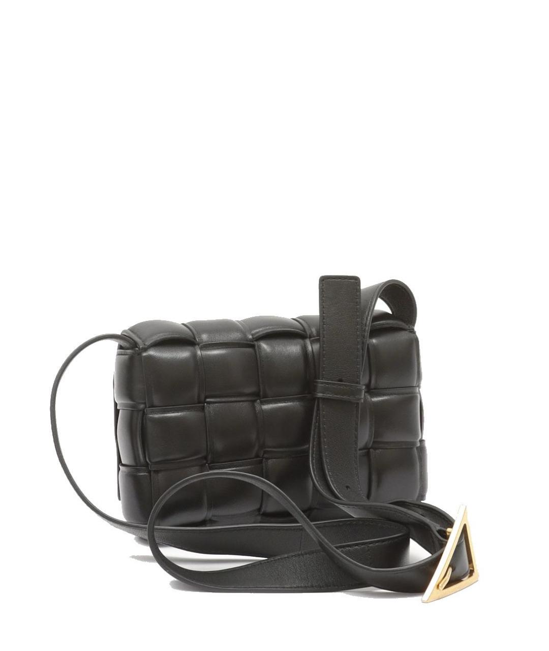 BOTTEGA VENETA Черная кожаная сумка через плечо, фото 9