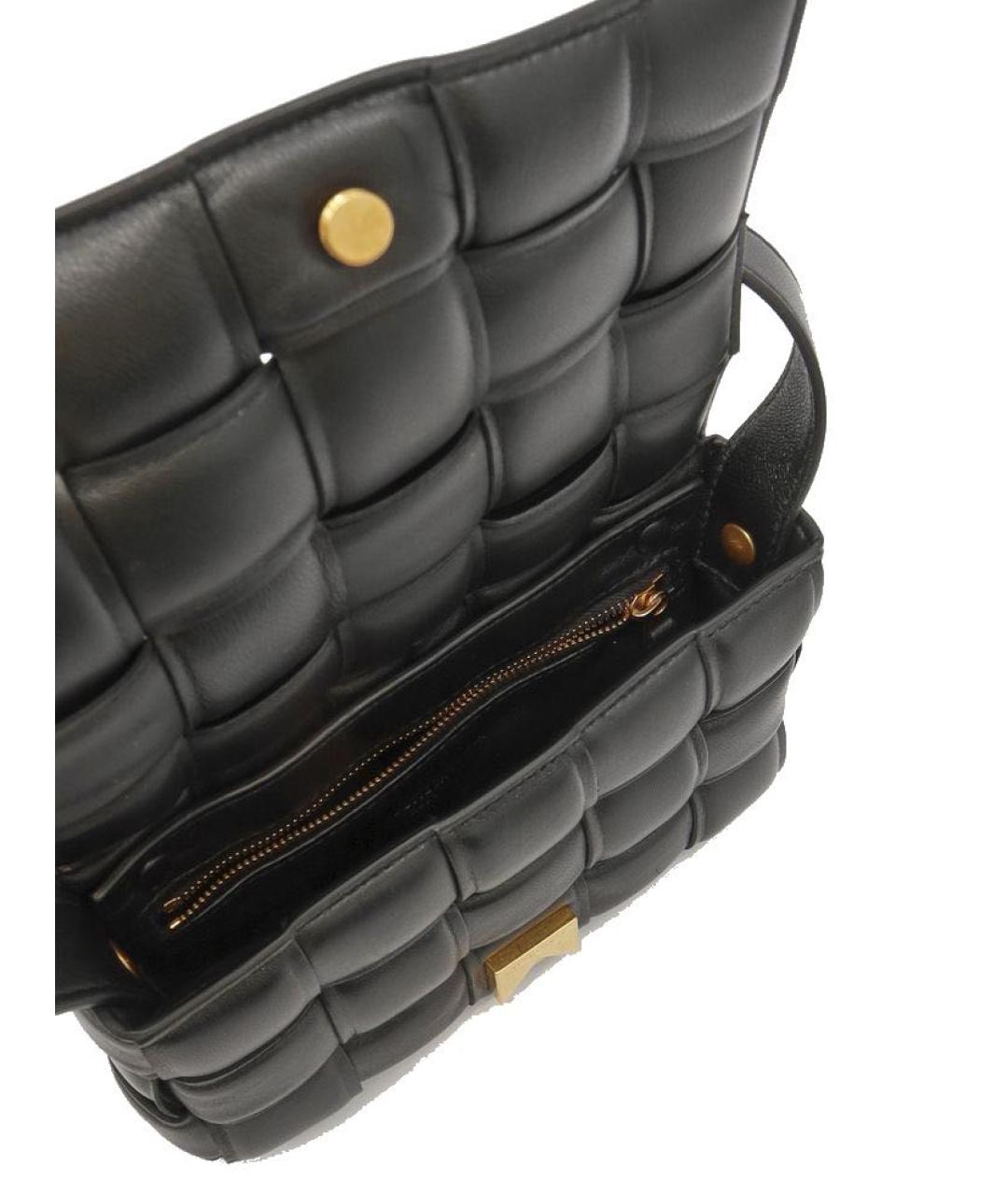 BOTTEGA VENETA Черная кожаная сумка через плечо, фото 5