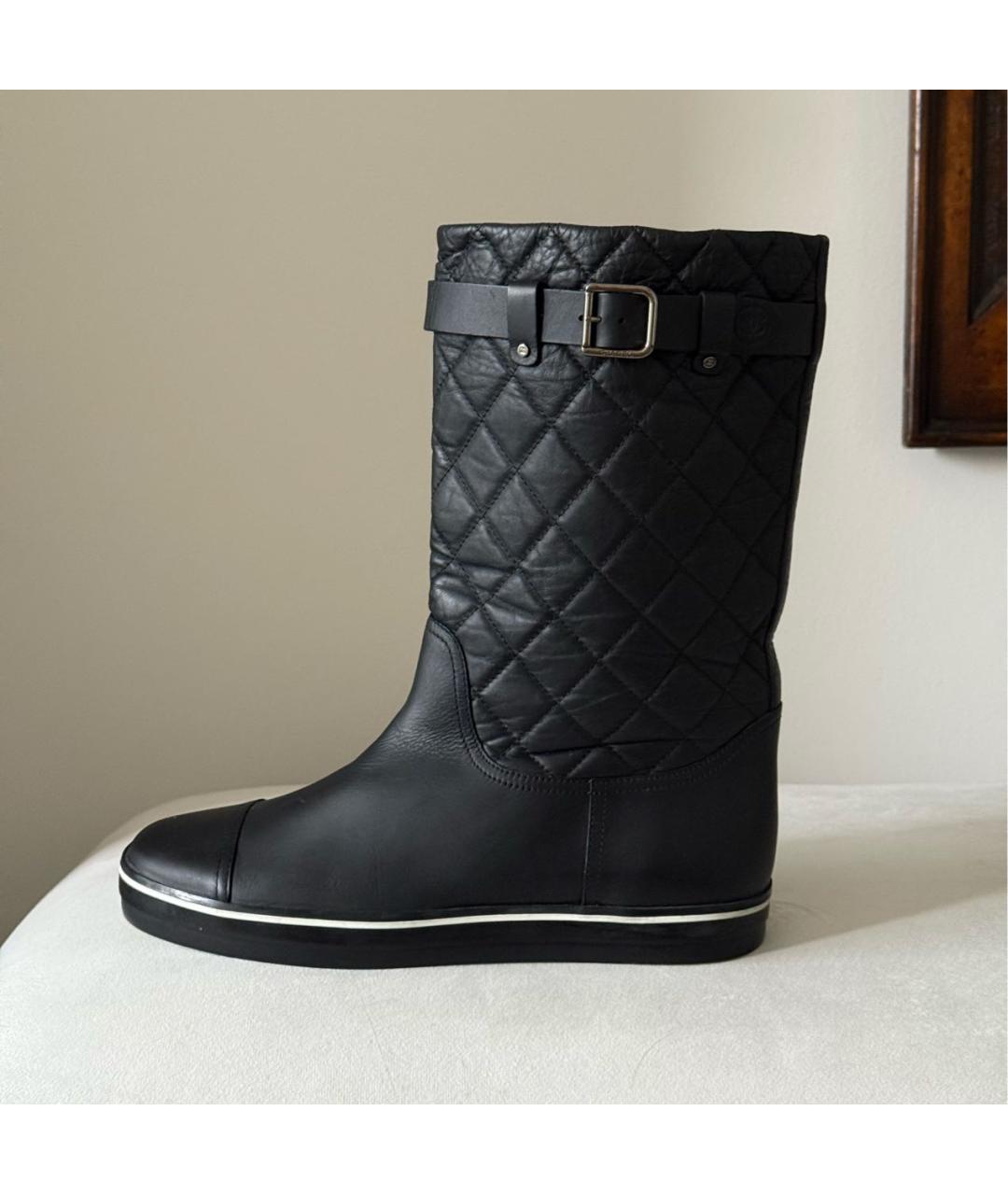 CHANEL Черные сапоги, фото 8