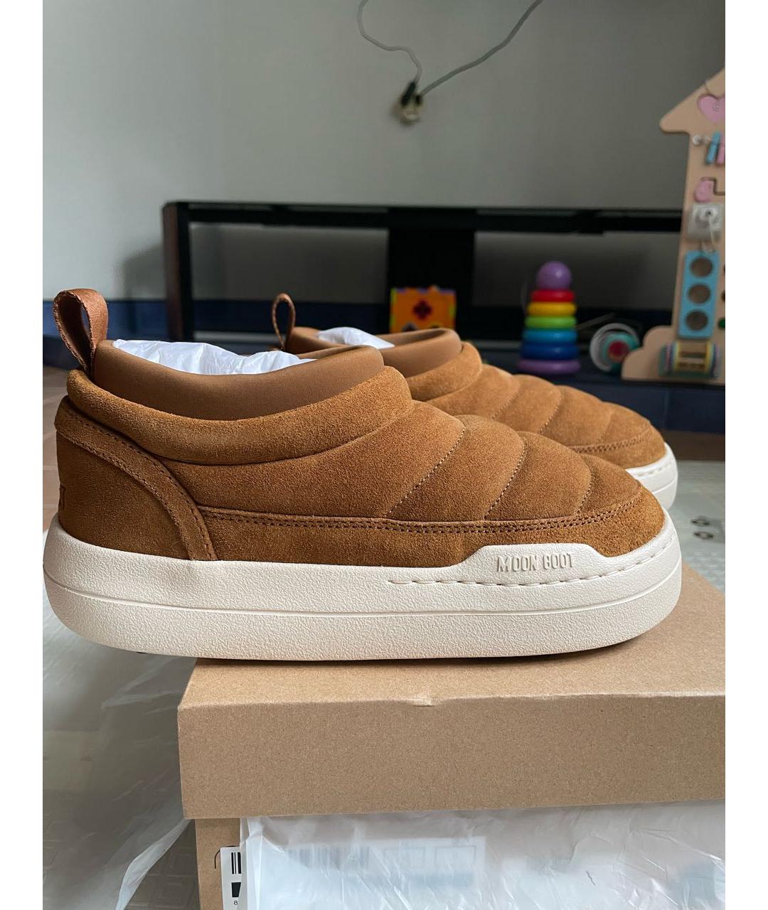 MOON BOOT Горчичные замшевые полусапоги, фото 9