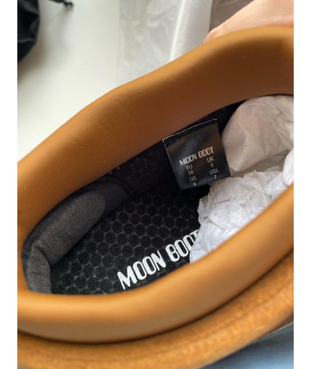 MOON BOOT Горчичные замшевые полусапоги, фото 5