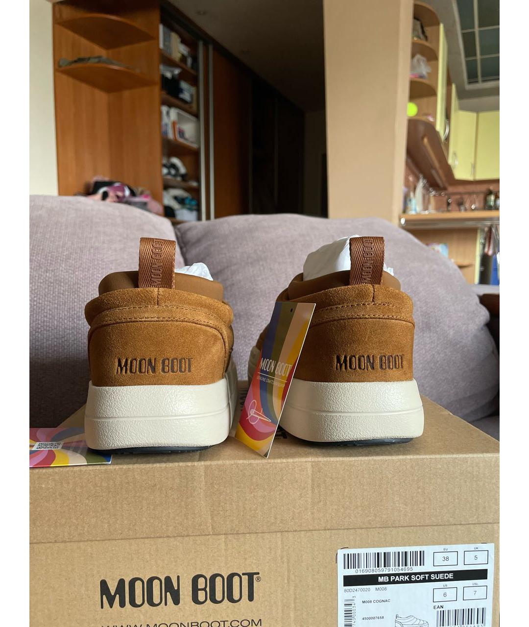 MOON BOOT Горчичные замшевые полусапоги, фото 4