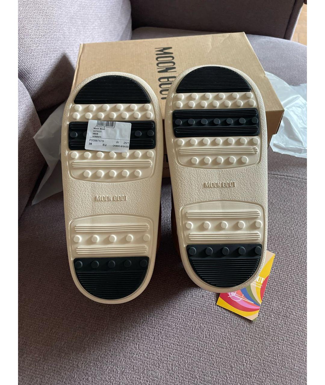 MOON BOOT Горчичные замшевые полусапоги, фото 7