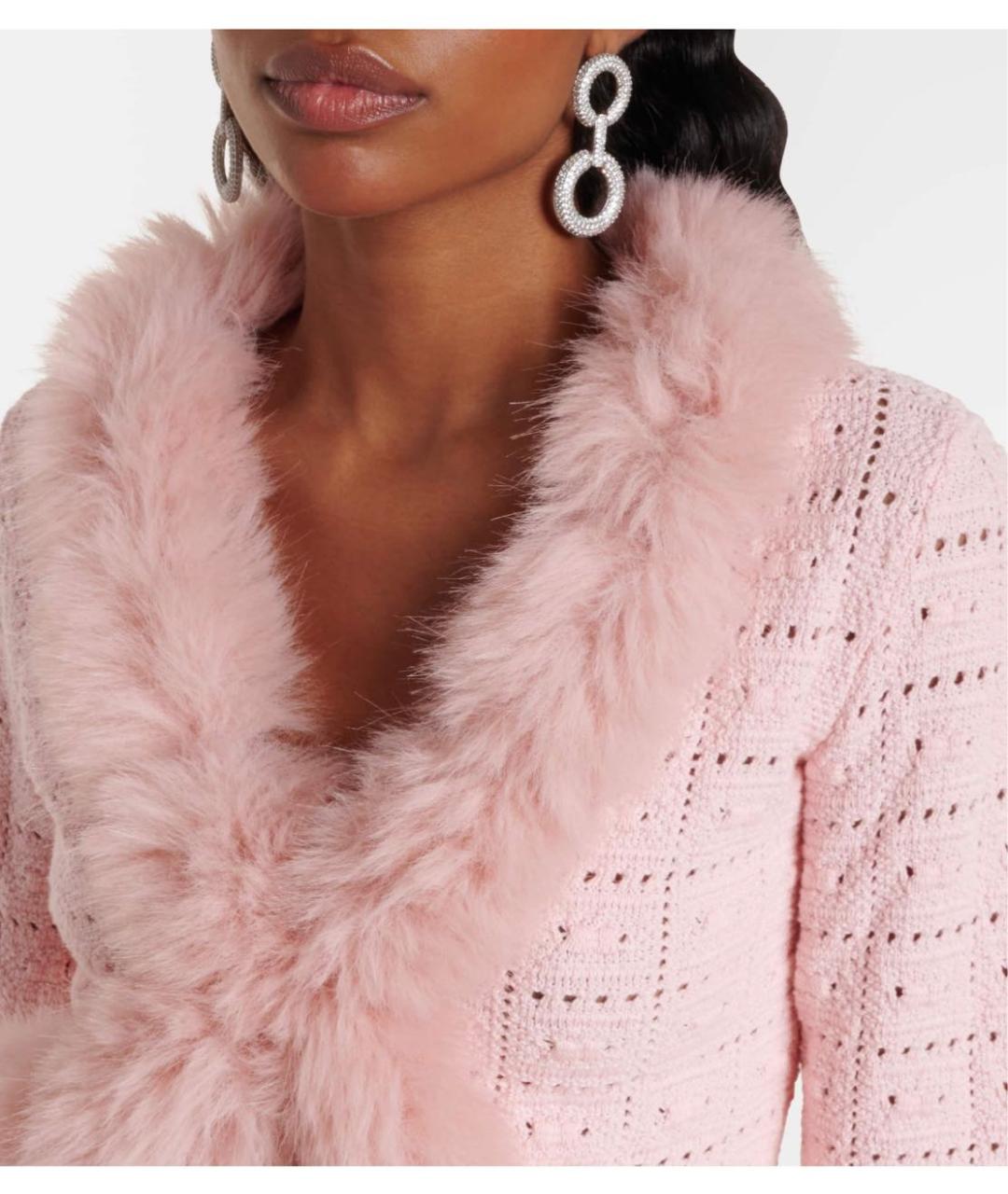 SELF-PORTRAIT Розовый полиэстеровый кардиган, фото 4