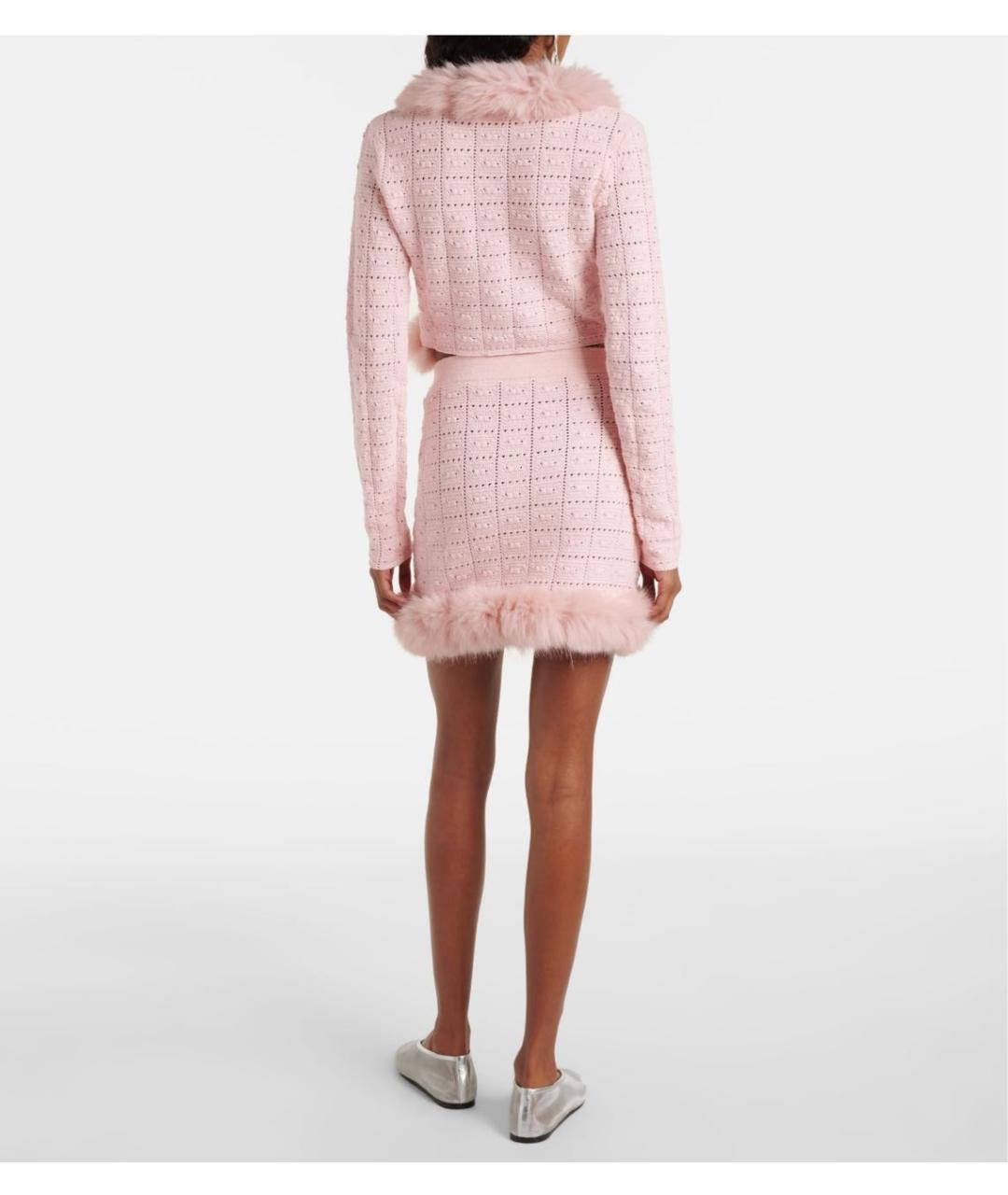 SELF-PORTRAIT Розовый полиэстеровый кардиган, фото 3