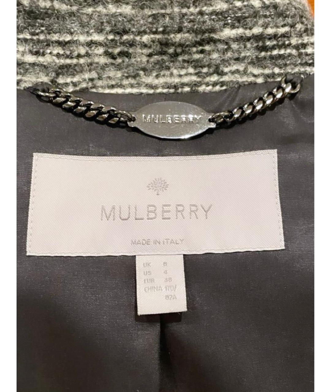 MULBERRY Серый шерстяной жакет/пиджак, фото 6