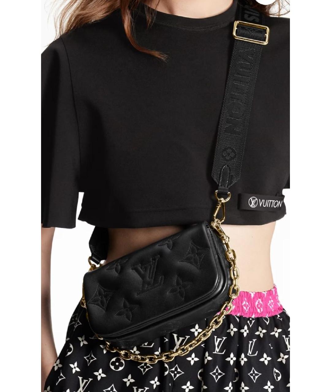 LOUIS VUITTON Черная кожаная сумка через плечо, фото 7